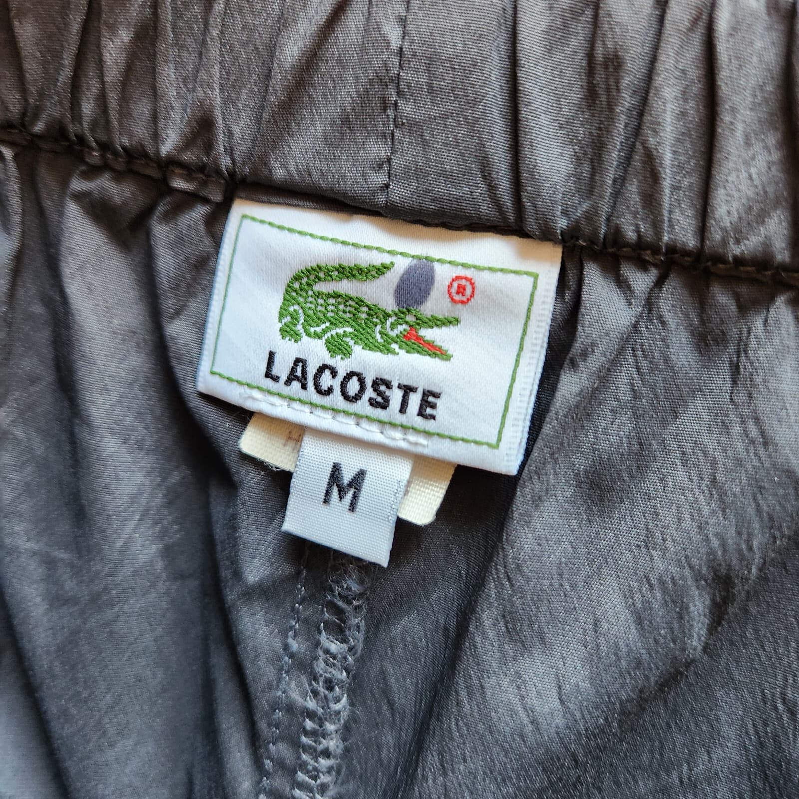 Vintage Lacoste Made In USA Straight Leg Pants Elastic Waist Pocket Grey Women M - Thumbnail 9