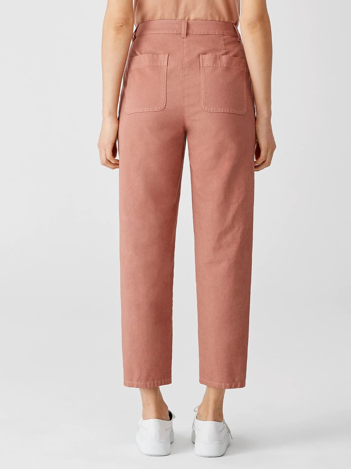 EILEEN FISHER Organic Cotton Hemp Blend Tappered Ankle Pants Pocket Clay Sz.14 - Thumbnail 5