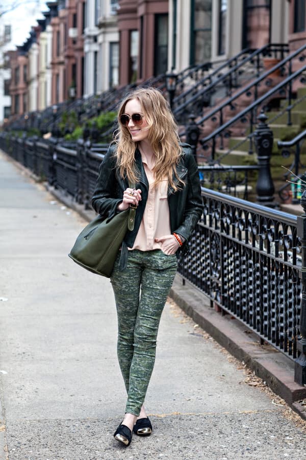 Rag & Bone Camo Stretch Skinny Jeans Zip Pocket Cotton Blend Green Women's 27 - Thumbnail 3