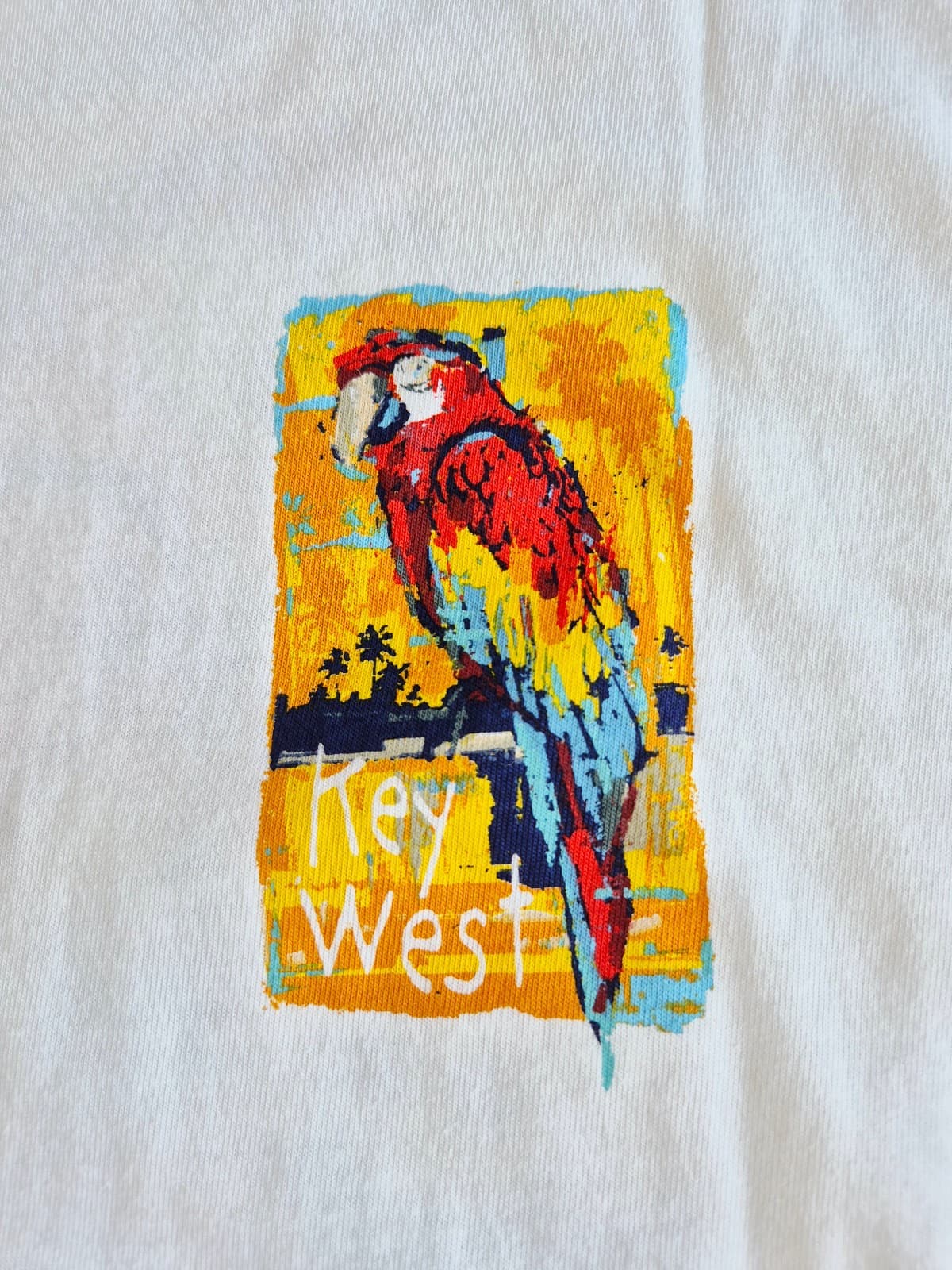 NEW Crazy Shirts Painted Parrot Key West Long Sleeve T-Shirt White Cotton Mens S - Thumbnail 3