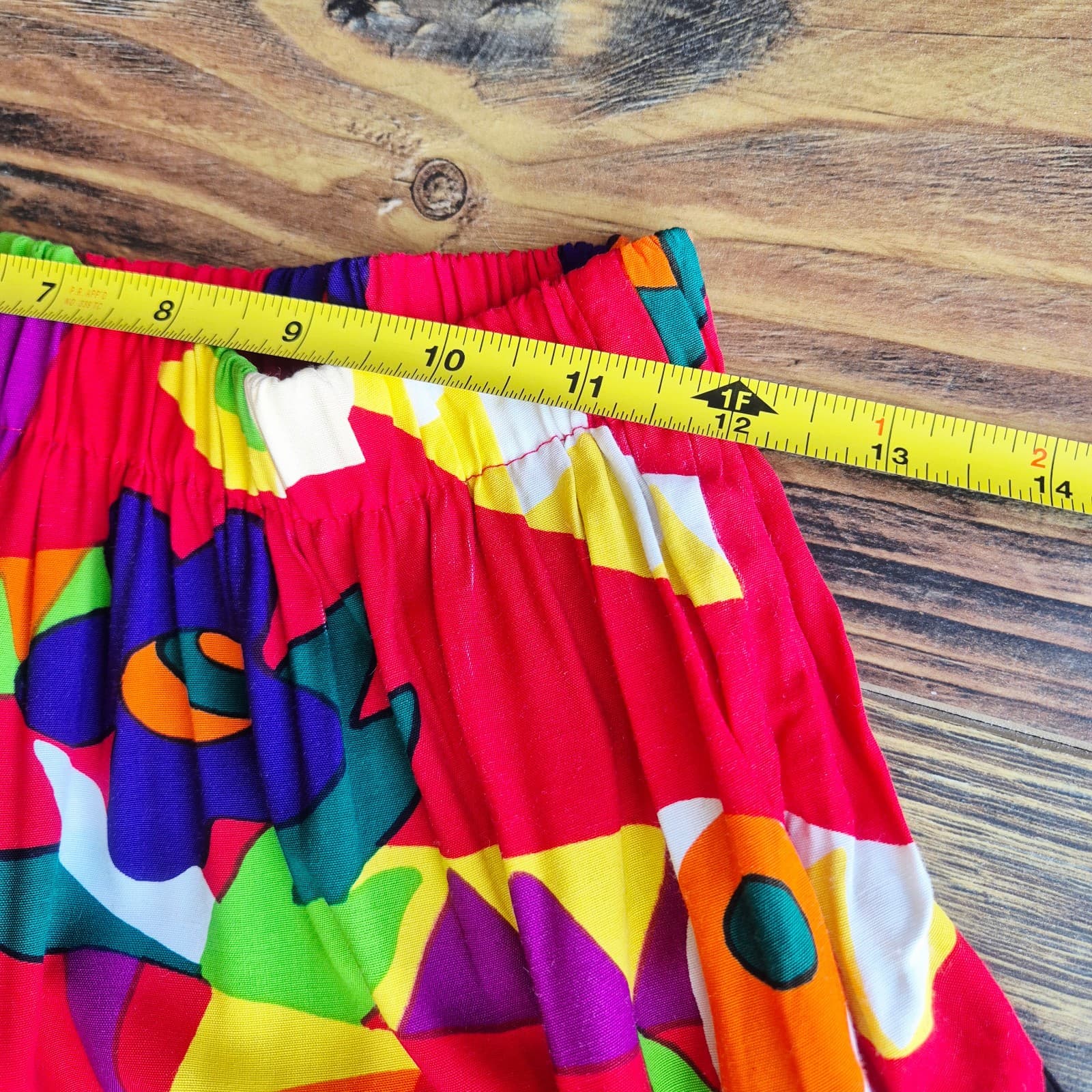 Vintage Ali Miles Vibrant Floral Animal Tiered Maxi Skirt Elastic Waist Size 12 - Thumbnail 9