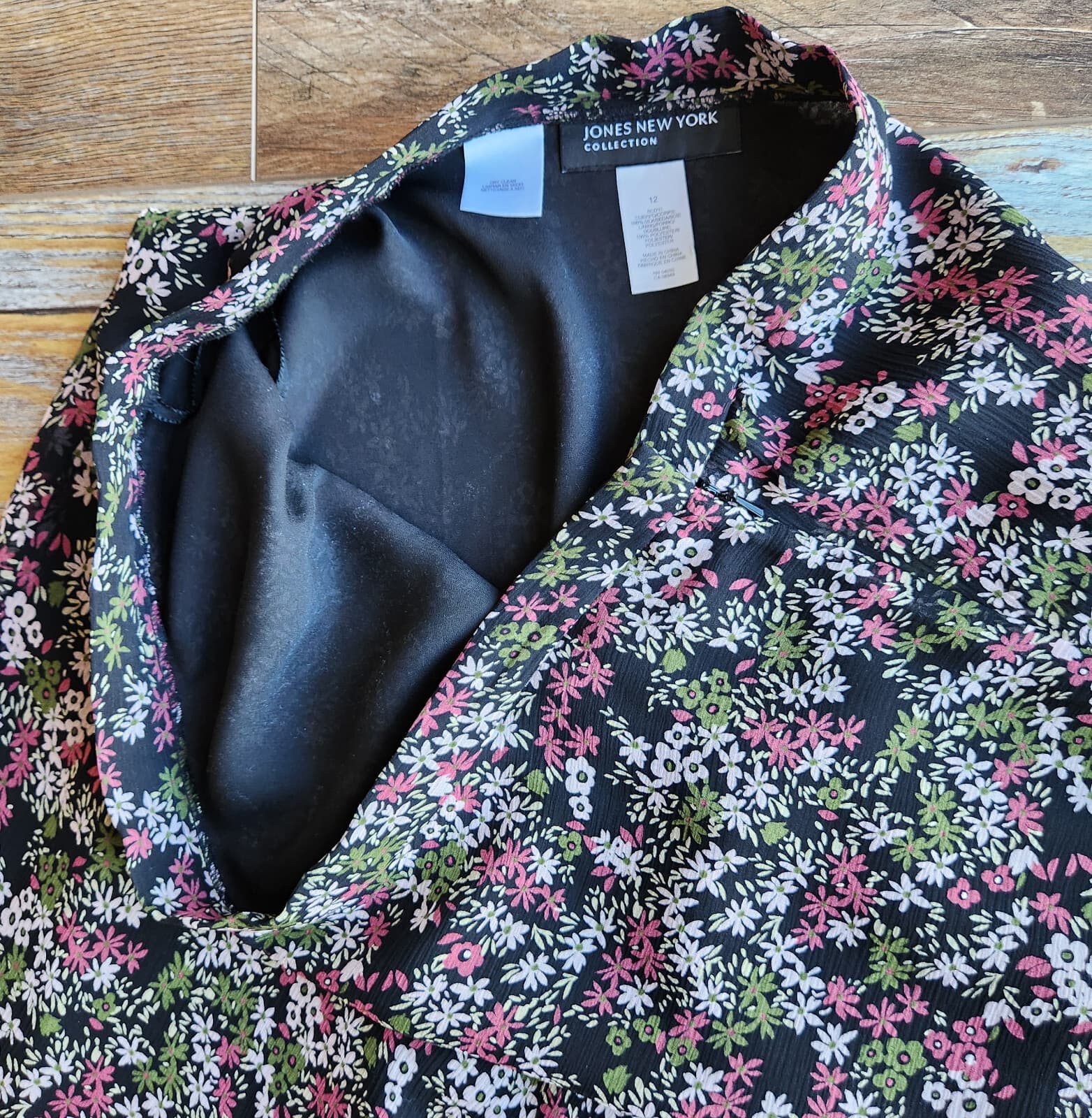 Jones New York Collection 100% Silk Floral Maxi A-Line Skirt Lined Chiffon Sz.12 - Thumbnail 7