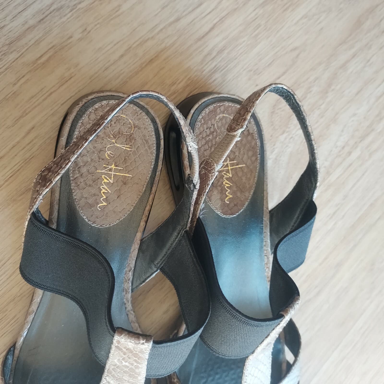 Cole Haan NikeAir Patent Snakeskin Strappy Sandals Light-Brown US8.5B - Thumbnail 7