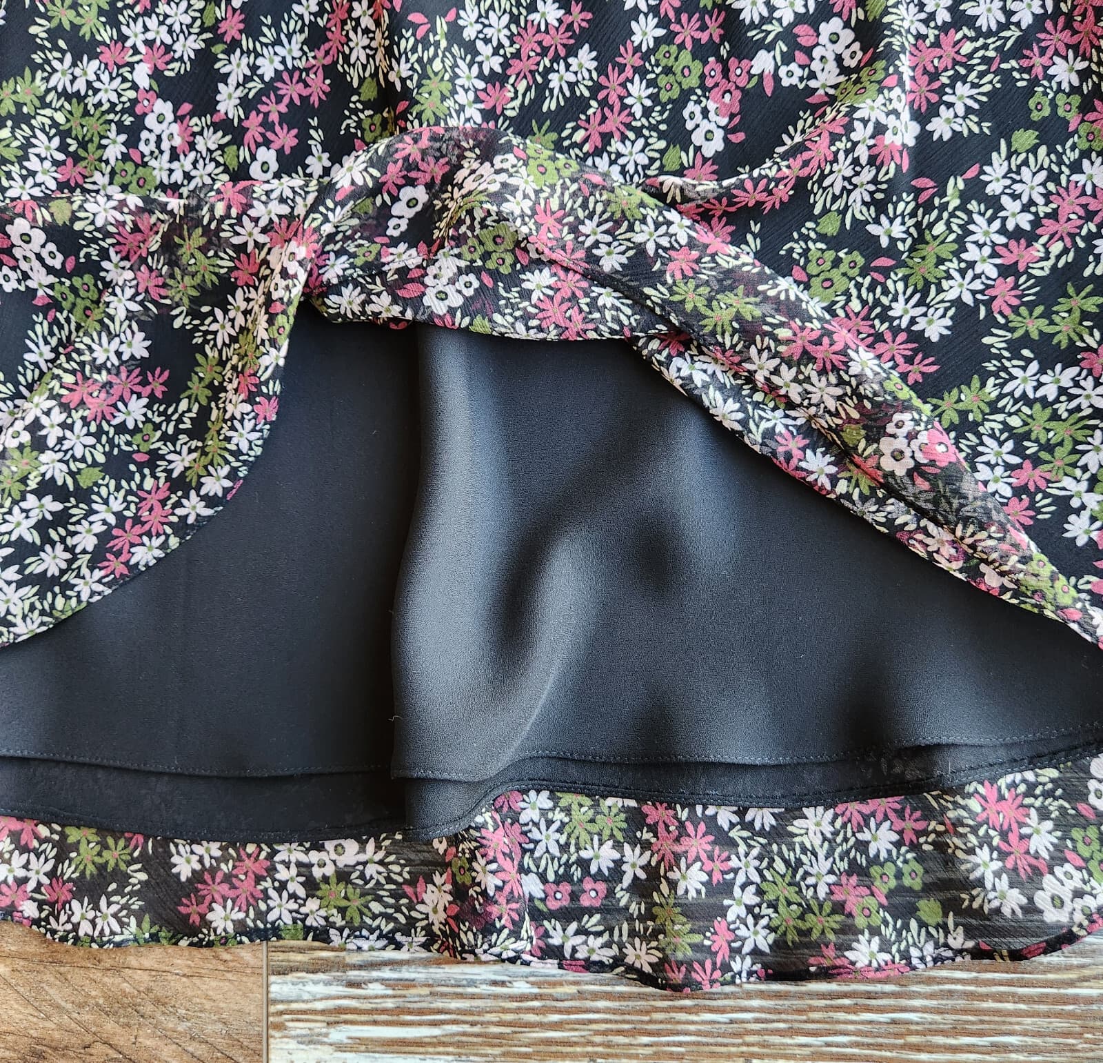 Jones New York Collection 100% Silk Floral Maxi A-Line Skirt Lined Chiffon Sz.12 - Thumbnail 6
