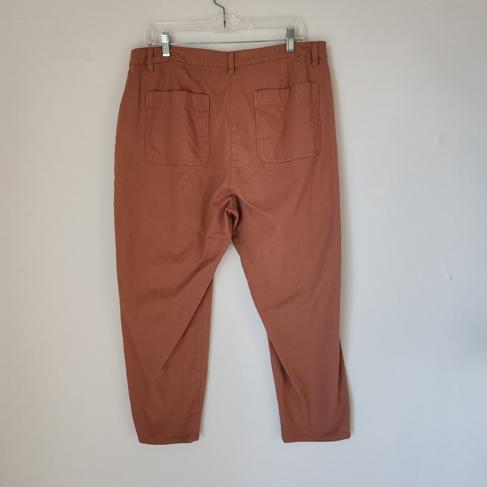 EILEEN FISHER Organic Cotton Hemp Blend Tappered Ankle Pants Pocket Clay Sz.14 - Thumbnail 6