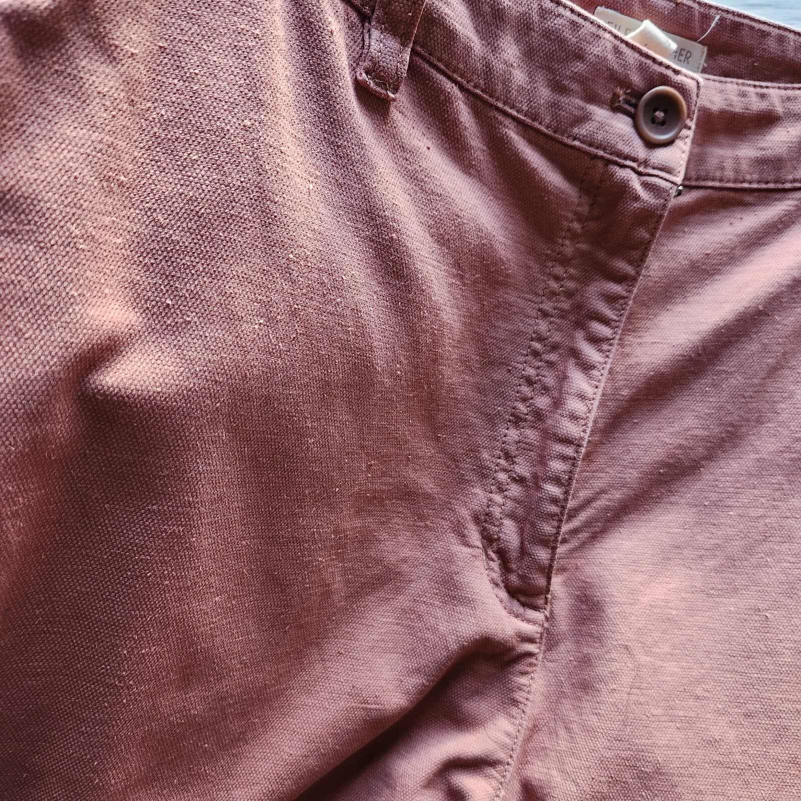EILEEN FISHER Organic Cotton Hemp Blend Tappered Ankle Pants Pocket Clay Sz.14 - Thumbnail 9