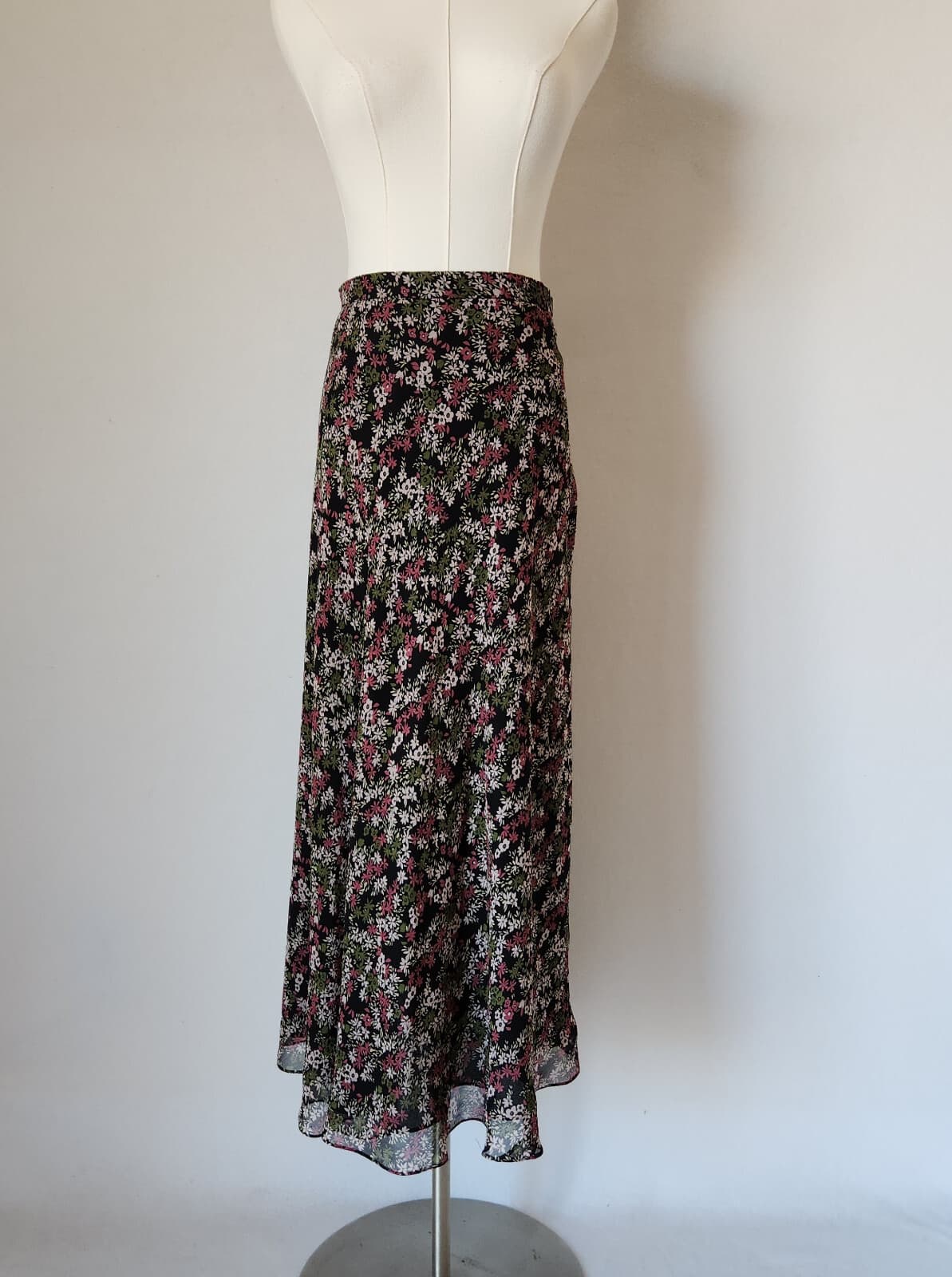 Jones New York Collection 100% Silk Floral Maxi A-Line Skirt Lined Chiffon Sz.12 - Thumbnail 3