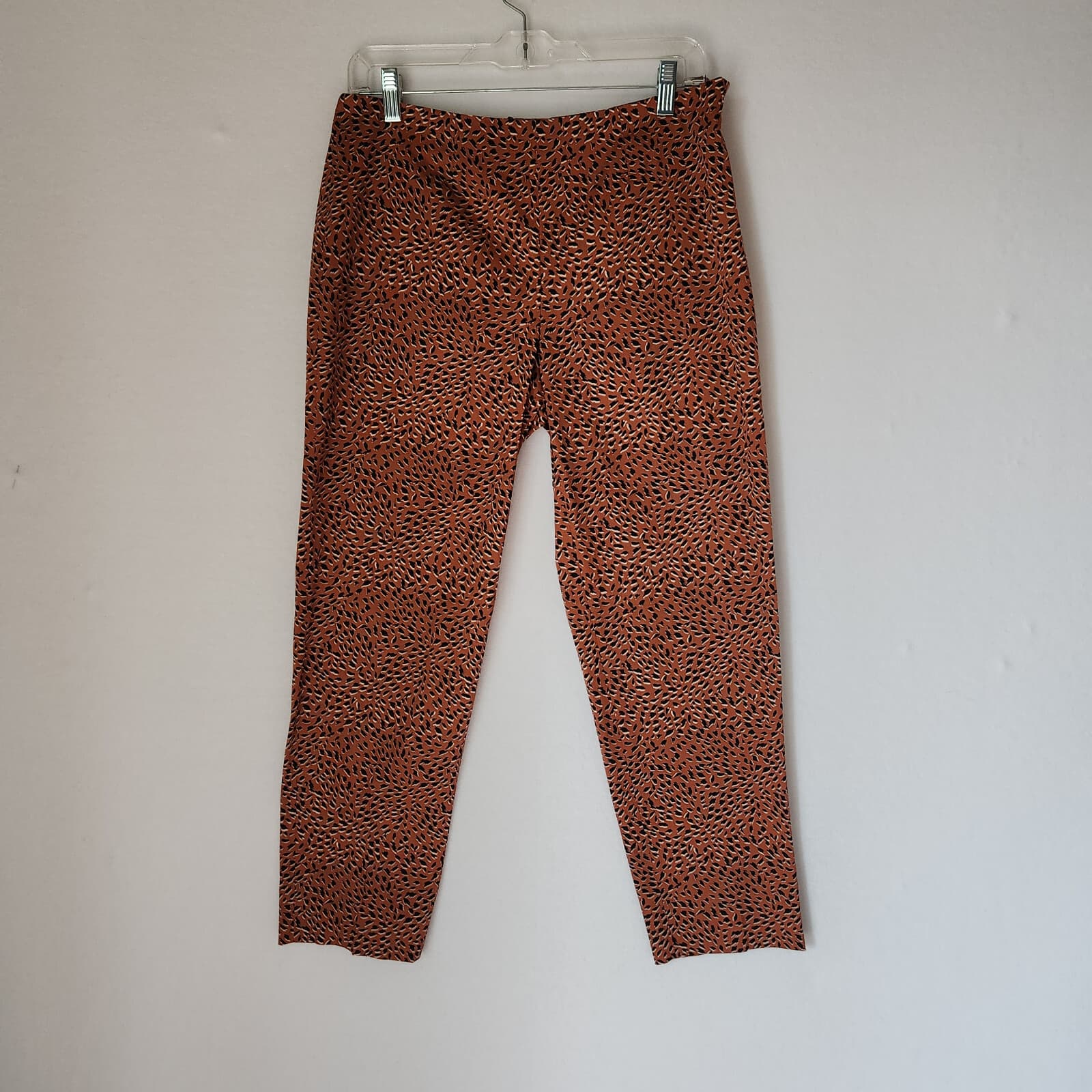 NWT Piazza Sempione $395 Leopard Slim Leg Cropped Trouser Zip Brick Black Sz.44 - Thumbnail 2