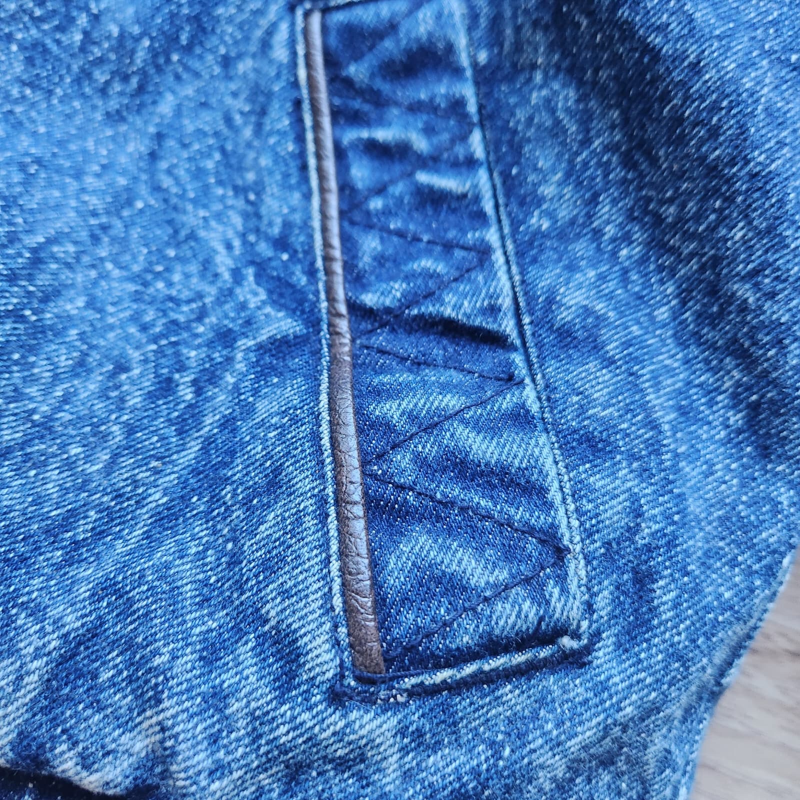 Vintage Eagle's Ridge Acid Denim Faux Leather Trim Bomber Jacket Quilt-Lining XL - Thumbnail 8