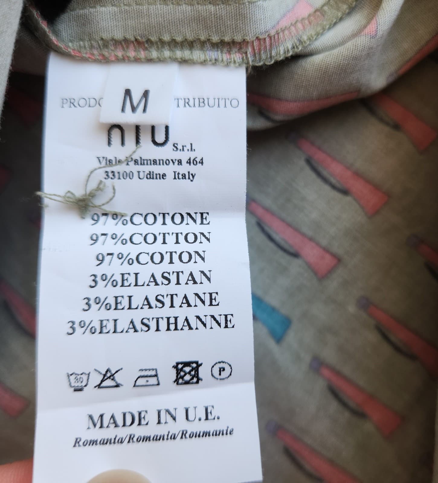 NIU Women's M Shirt Bottle Printed Button-Up Long Sleeve Cotton Blend Green - Thumbnail 8