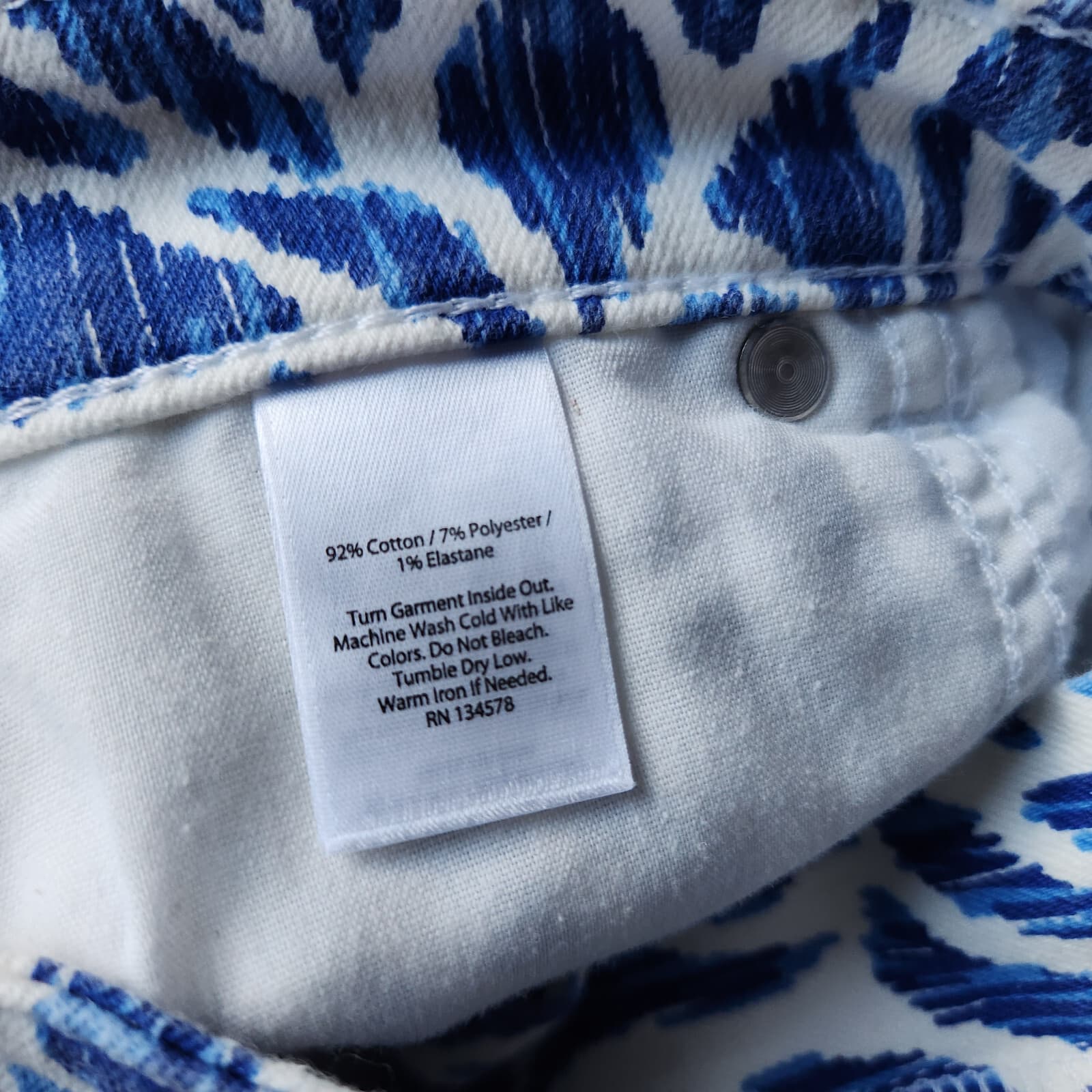 Vineyard Vines Nautical Zebra Print Denim Skinny Jean Zip Royal Ocean Blue Sz.16 - Thumbnail 9