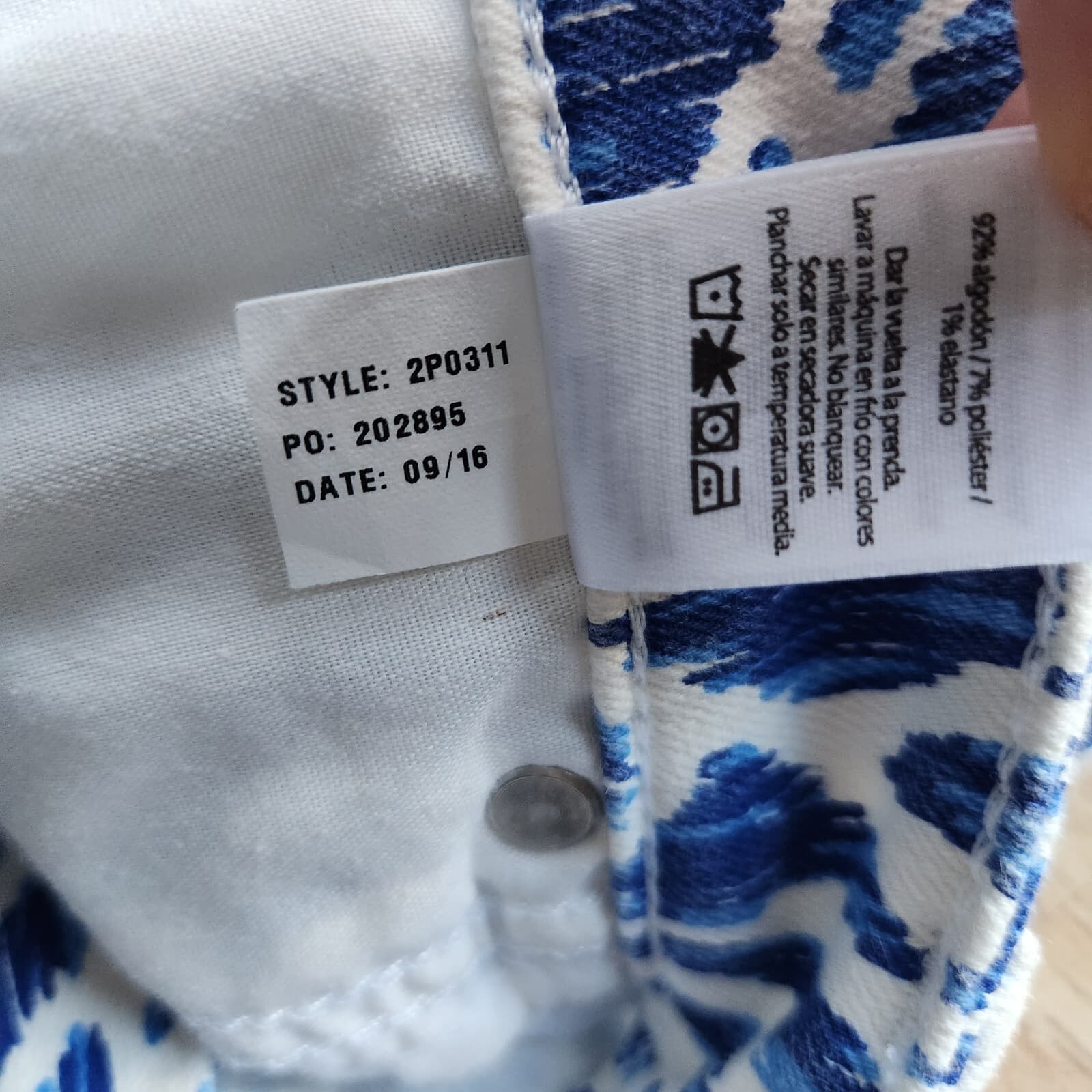 Vineyard Vines Nautical Zebra Print Denim Skinny Jean Zip Royal Ocean Blue Sz.16 - Thumbnail 11
