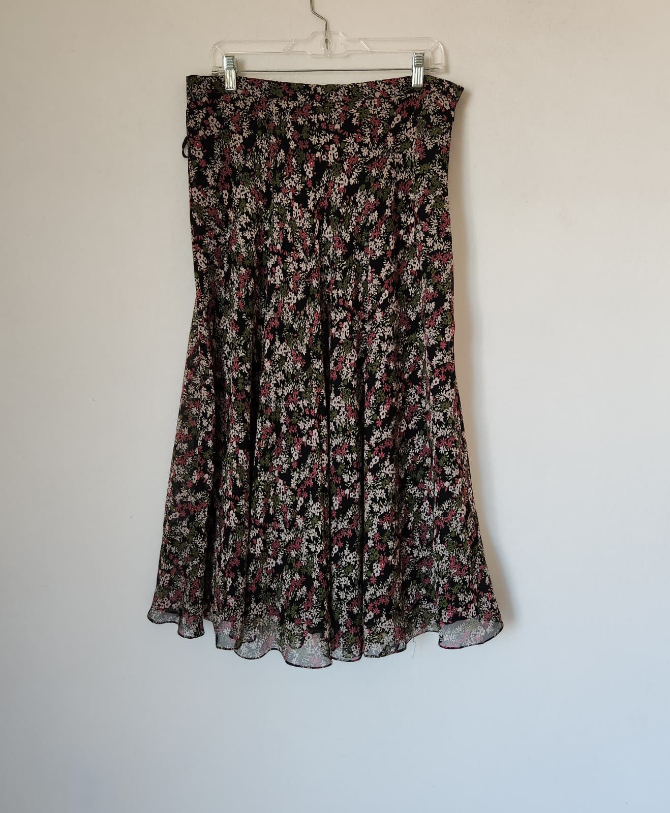 Jones New York Collection 100% Silk Floral Maxi A-Line Skirt Lined Chiffon Sz.12 - Thumbnail 2