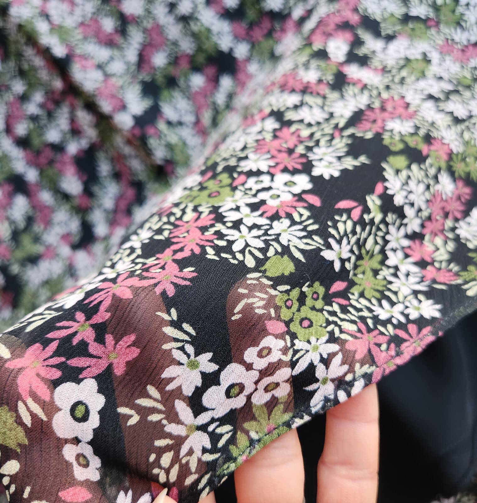 Jones New York Collection 100% Silk Floral Maxi A-Line Skirt Lined Chiffon Sz.12 - Thumbnail 5