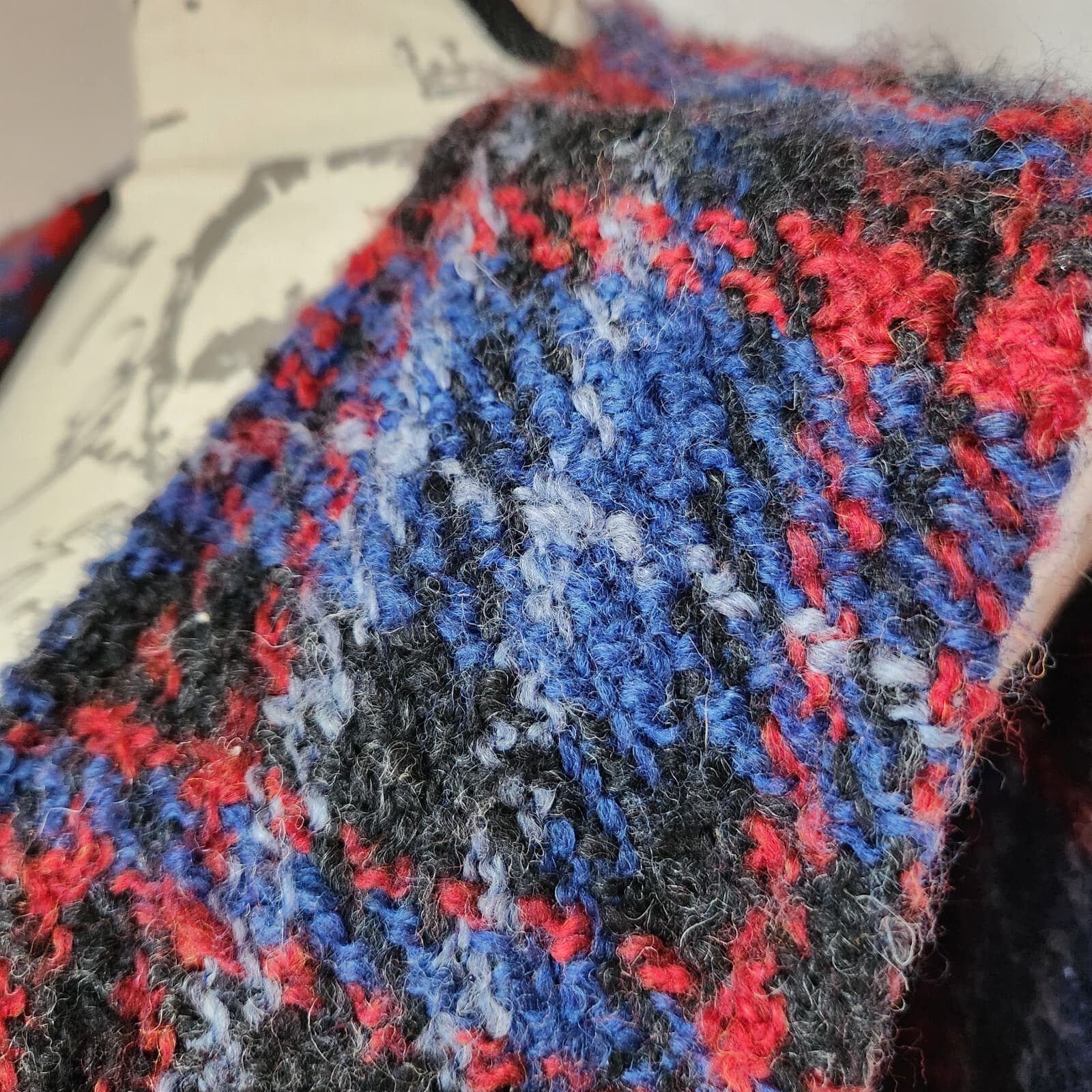 Vintage Boyne Valley Weavers Handcrafted Ireland Plaid Tweed Wool Open Vest Sz.L - Thumbnail 4