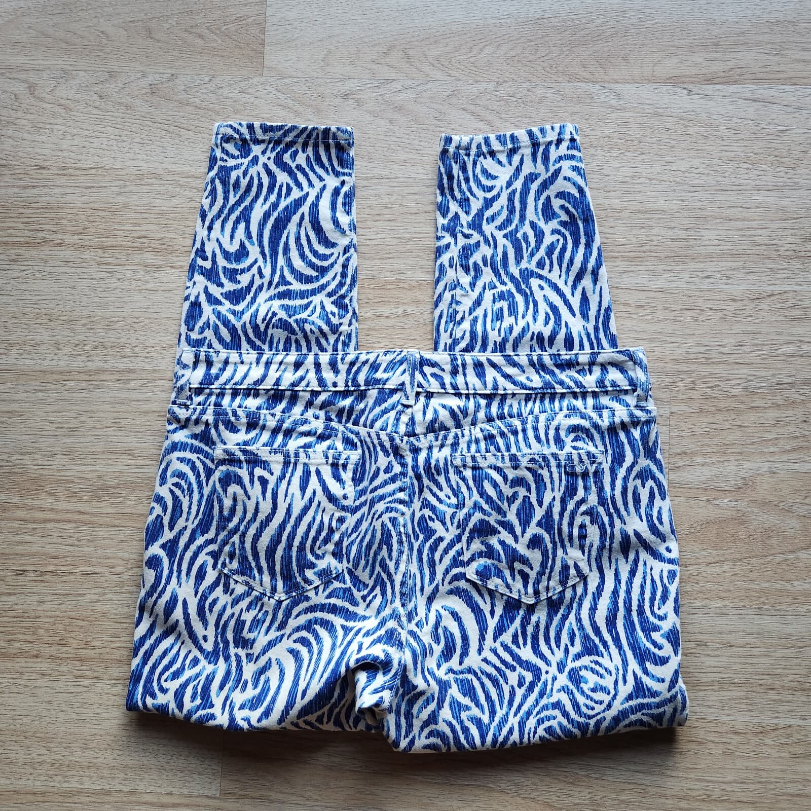 Vineyard Vines Nautical Zebra Print Denim Skinny Jean Zip Royal Ocean Blue Sz.16 - Thumbnail 7