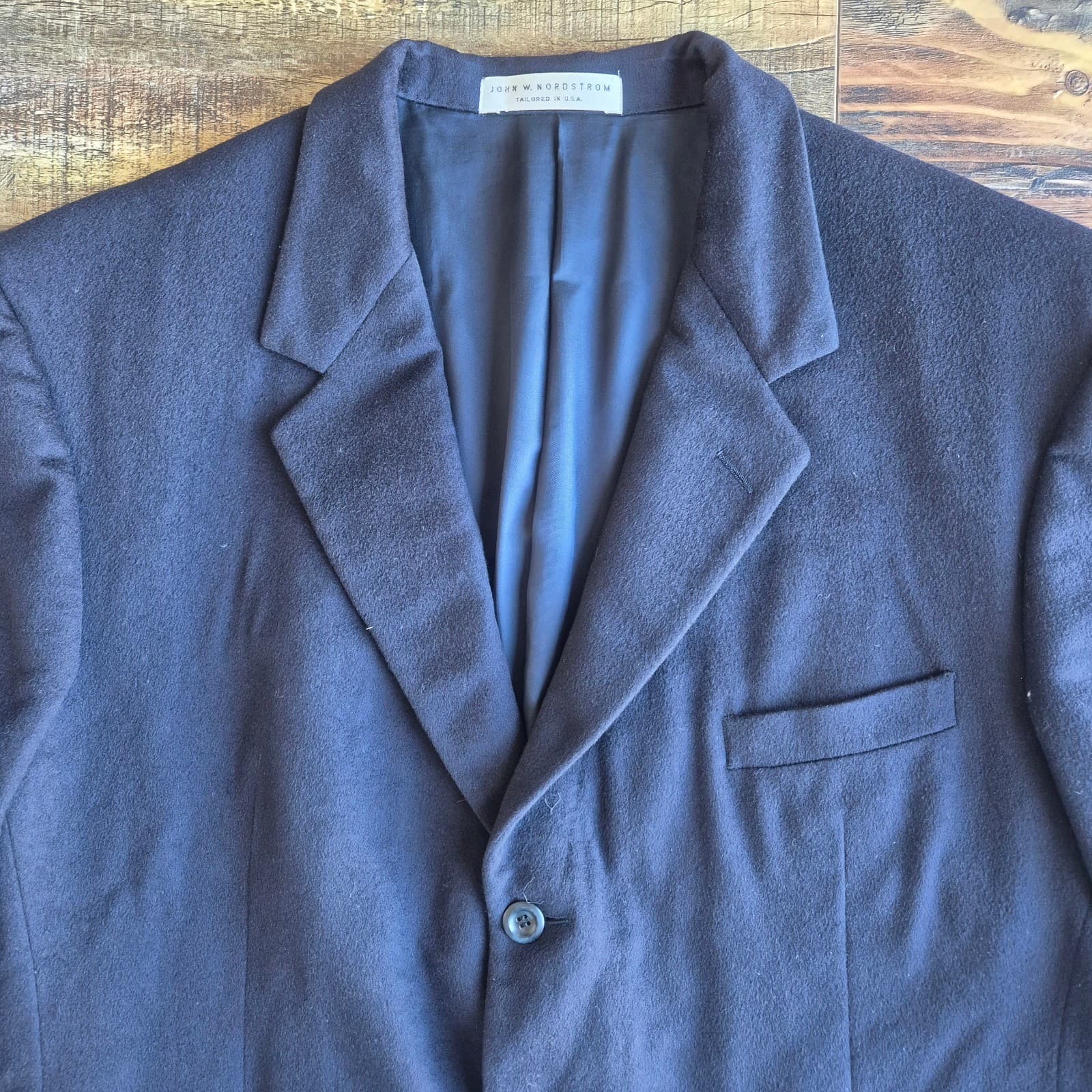 John W. Nordstrom Loro Piana 100% Cashmere Tailored Blazer Sportcoat Navy Men 46
