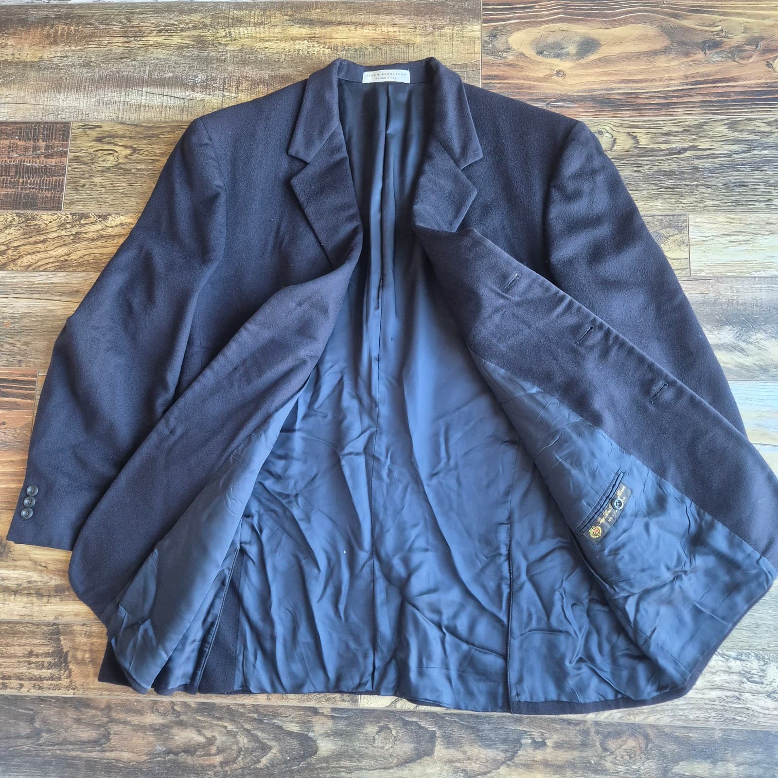 John W. Nordstrom Loro Piana 100% Cashmere Tailored Blazer Sportcoat Navy Men 46 - Thumbnail 8