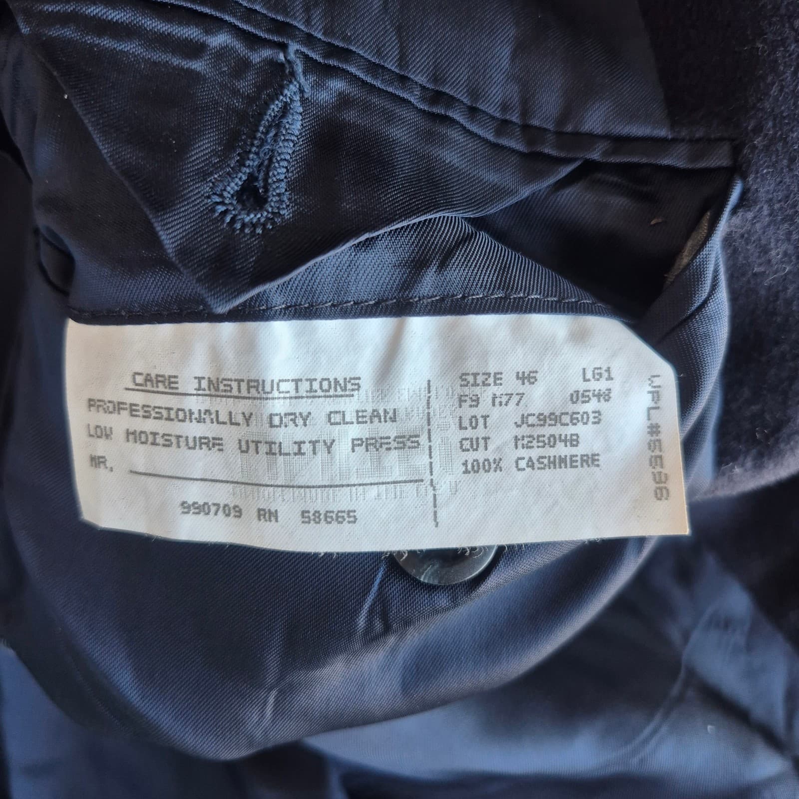 John W. Nordstrom Loro Piana 100% Cashmere Tailored Blazer Sportcoat Navy Men 46 - Thumbnail 10
