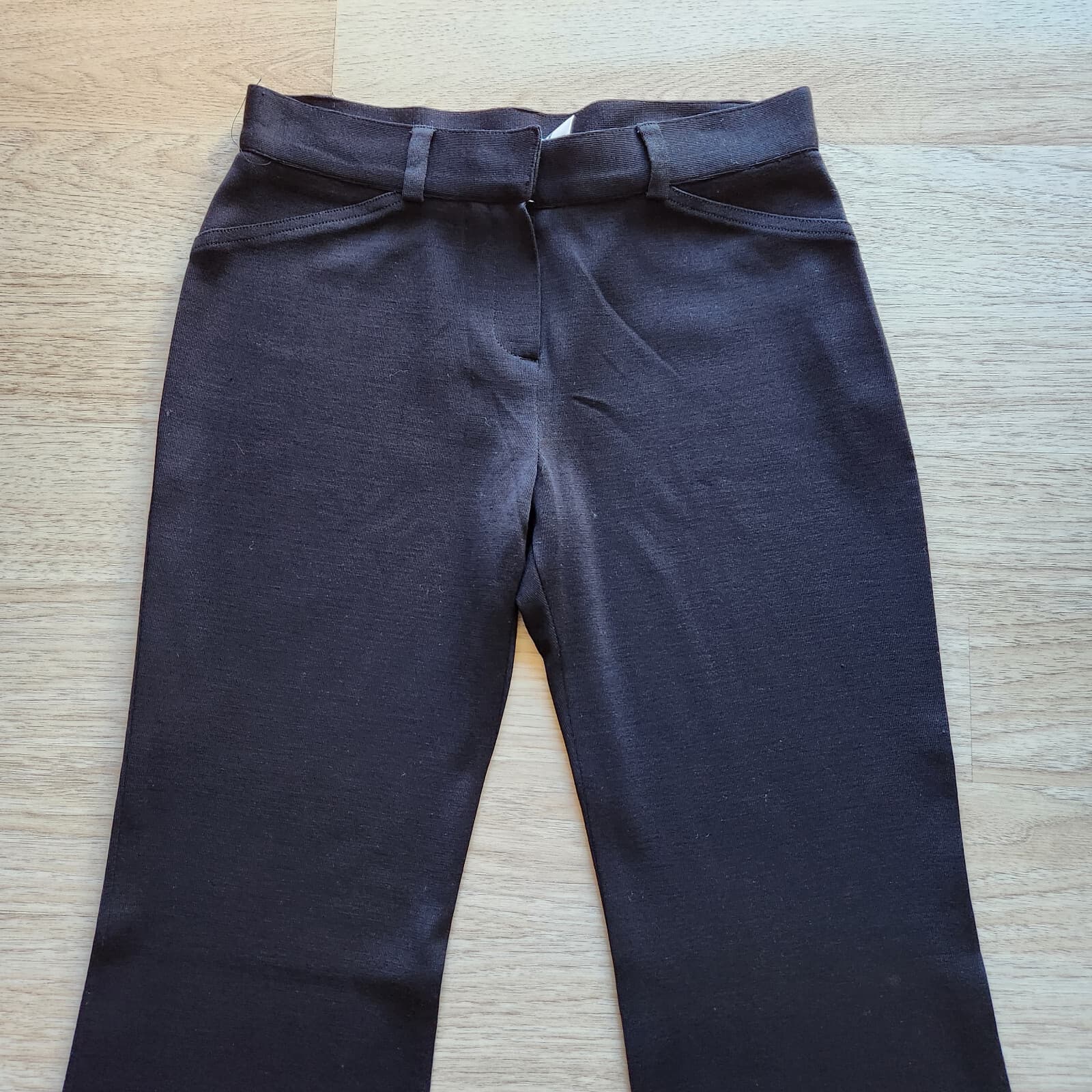 Exclusively Misook Bootcut Pants Zip Stretch Knit Acrylic Black Women's 8P - Thumbnail 2