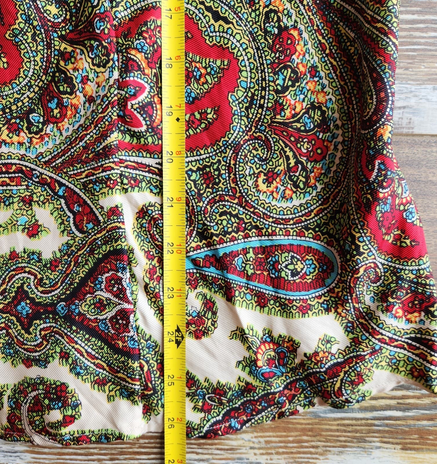Vintage Talbots Pure Silk Paisley Button-Up Shirt Long Sleeve Green Petites 16W - Thumbnail 10
