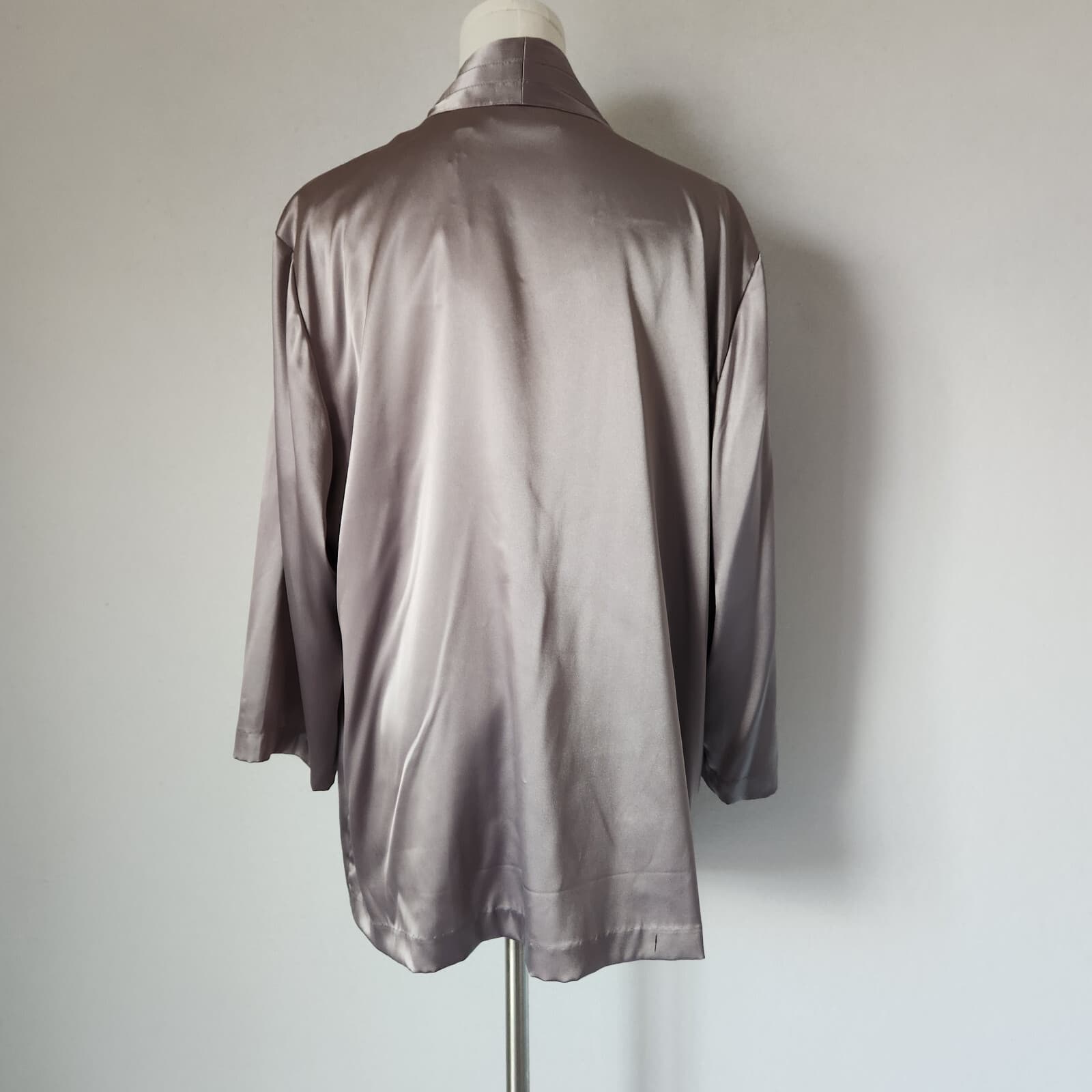 NEW Chico's Travelers Collection Beaded Sunrise Open Jacket Satin Light Cinder 3 - Thumbnail 7