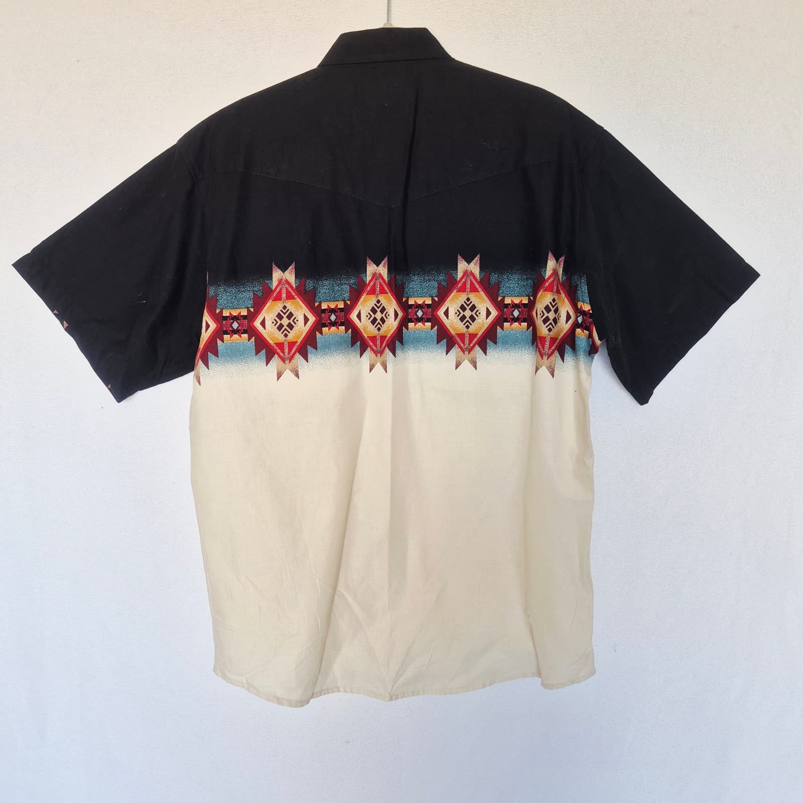 Vintage Wrangler Aztec Navajo Pearl Snap Brushpoppers Western Shirt Pocket Men L - Thumbnail 5