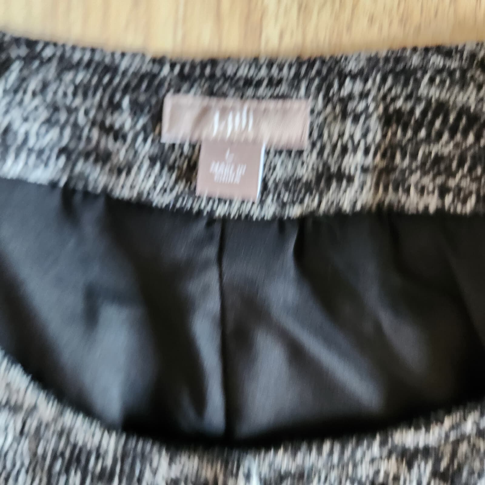 J.Jill Tweed Wool Blend Collarless Jacket Snap Lined Pocket Black Grey Women's L - Thumbnail 8