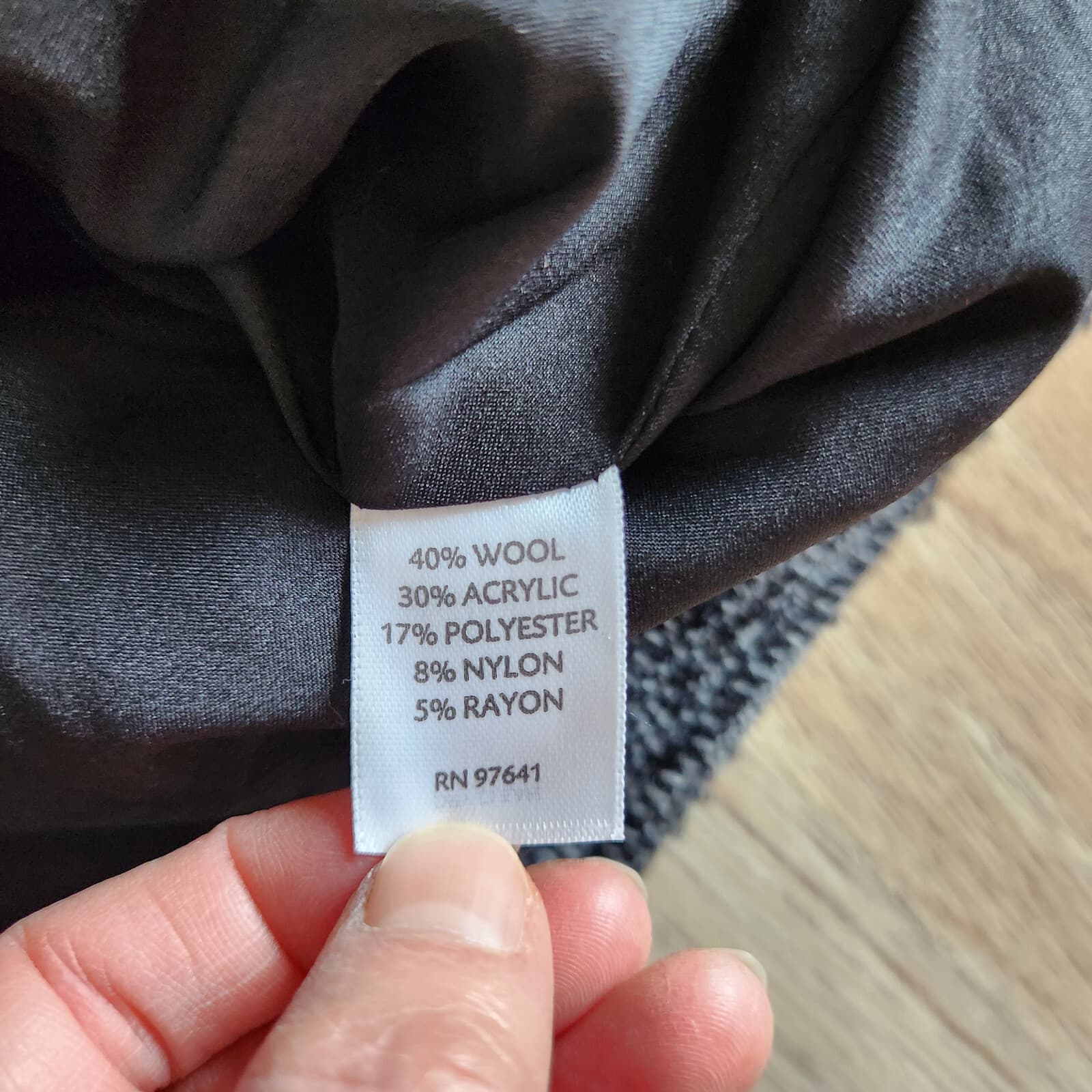 J.Jill Tweed Wool Blend Collarless Jacket Snap Lined Pocket Black Grey Women's L - Thumbnail 9