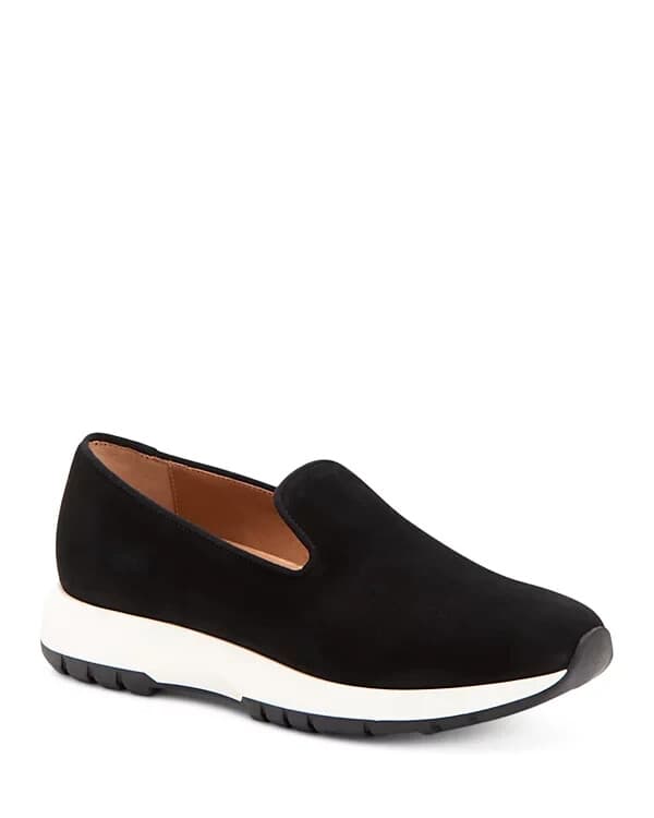 Aquatalia Made in Italy Karsyn Slip-On Comfort Sneakers Black Suede Women US8.5M - Thumbnail 2
