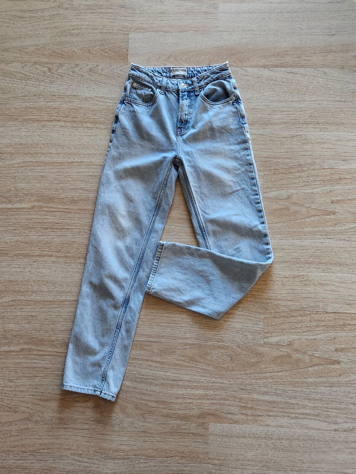 We The Free Pacifica High Rise Slim Straight-Leg Jeans Light Washed Blue Sz.24 - Thumbnail 2