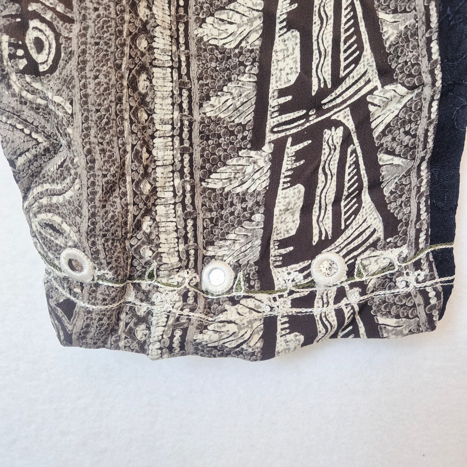 Tienda Ho Tambora Embroidered Hippie Harem Pants Elastic Black Grey Free-Size - Thumbnail 3