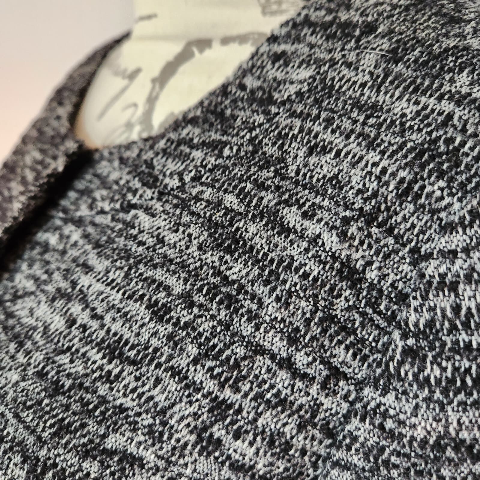 J.Jill Tweed Wool Blend Collarless Jacket Snap Lined Pocket Black Grey Women's L - Thumbnail 4