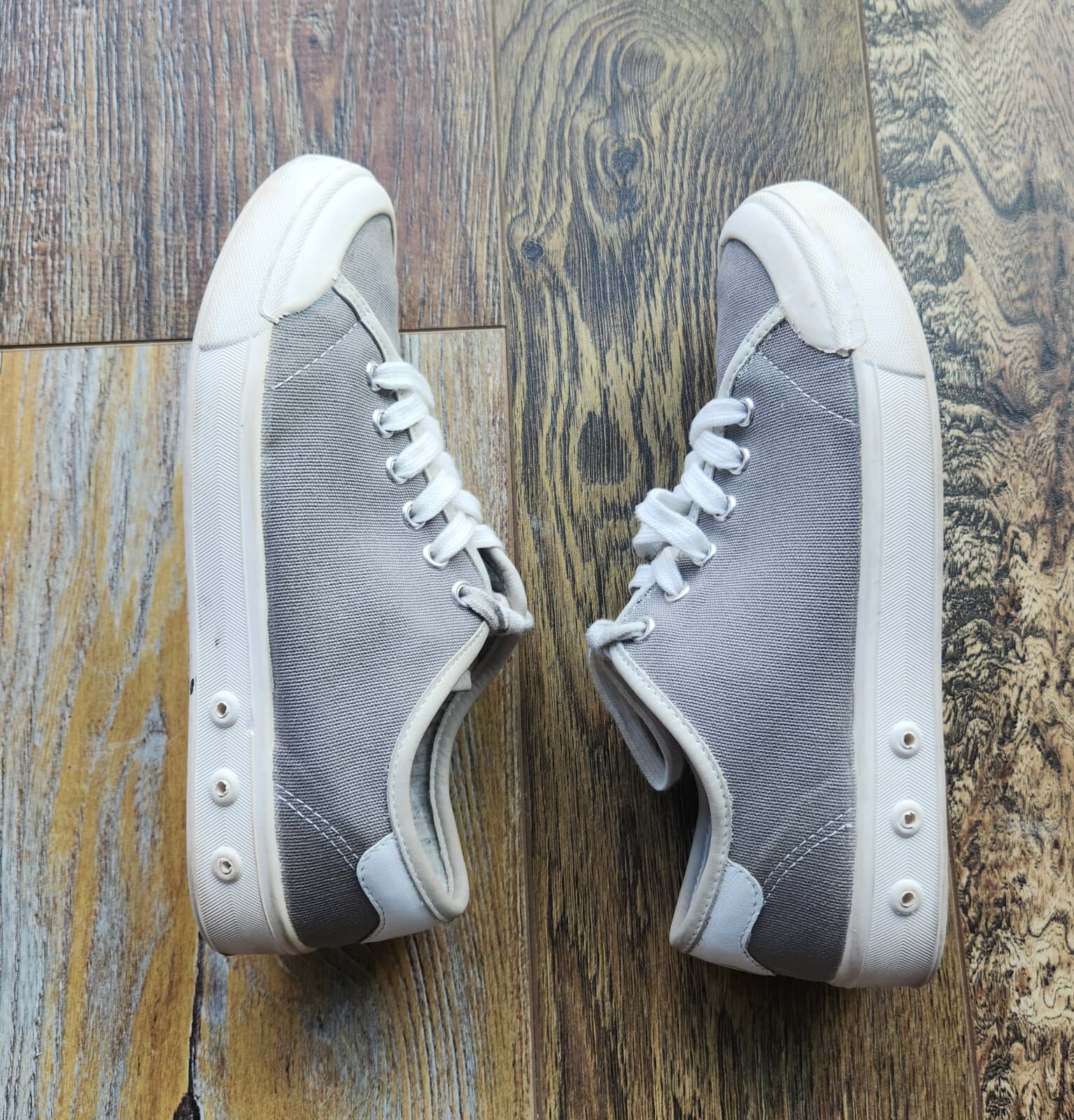 Rag & Bone Standard Issue Canvas Fashion Sneaker Lace-Up Grey White Women's 6.5 - Thumbnail 4