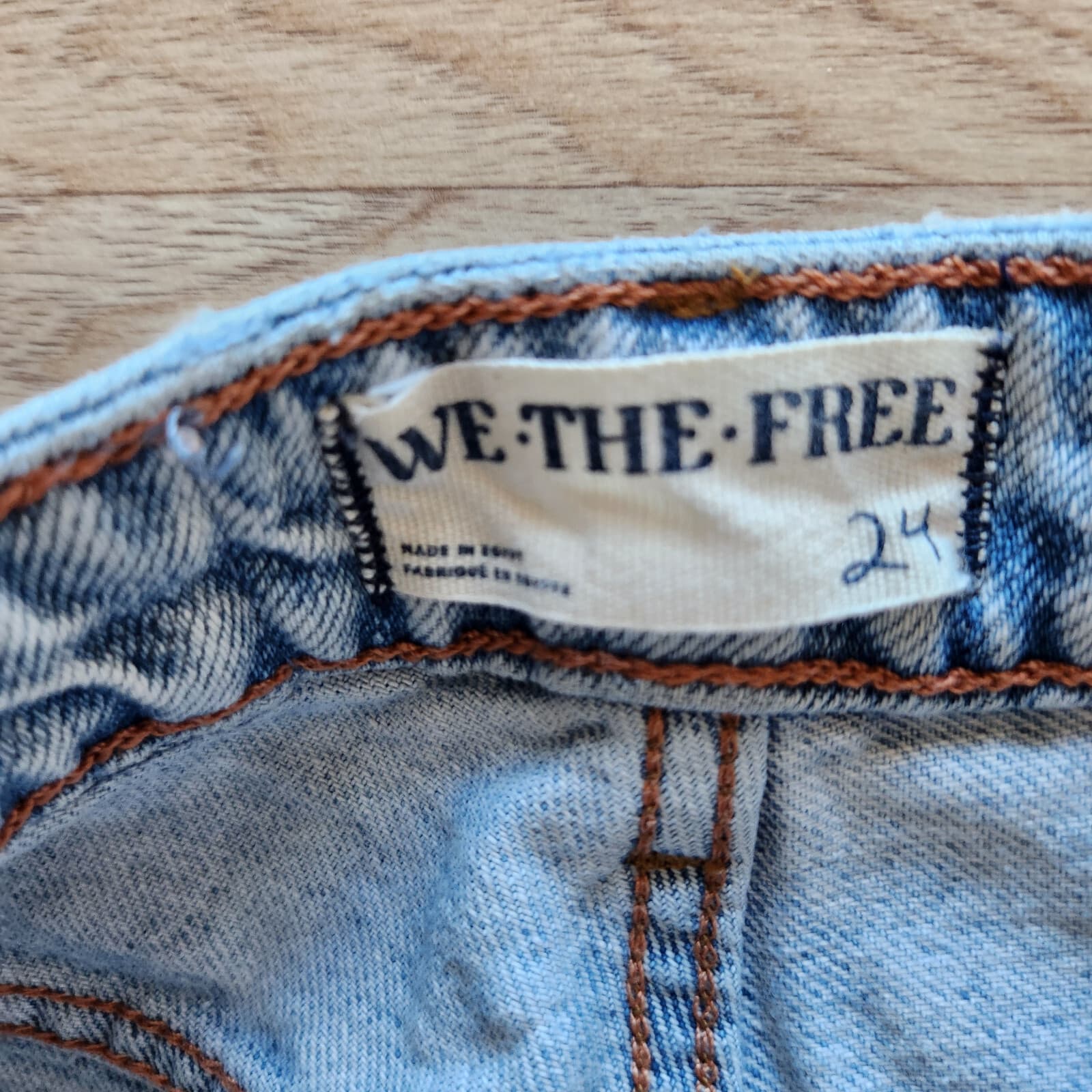 We The Free Pacifica High Rise Slim Straight-Leg Jeans Light Washed Blue Sz.24 - Thumbnail 9