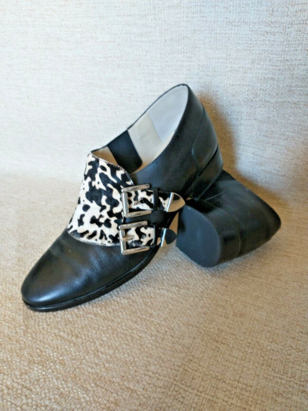 Michael Kors Saylor Dyed Cow Hair Calf Black Leather Slip On Shoes Loafer US8.5M - Thumbnail 3
