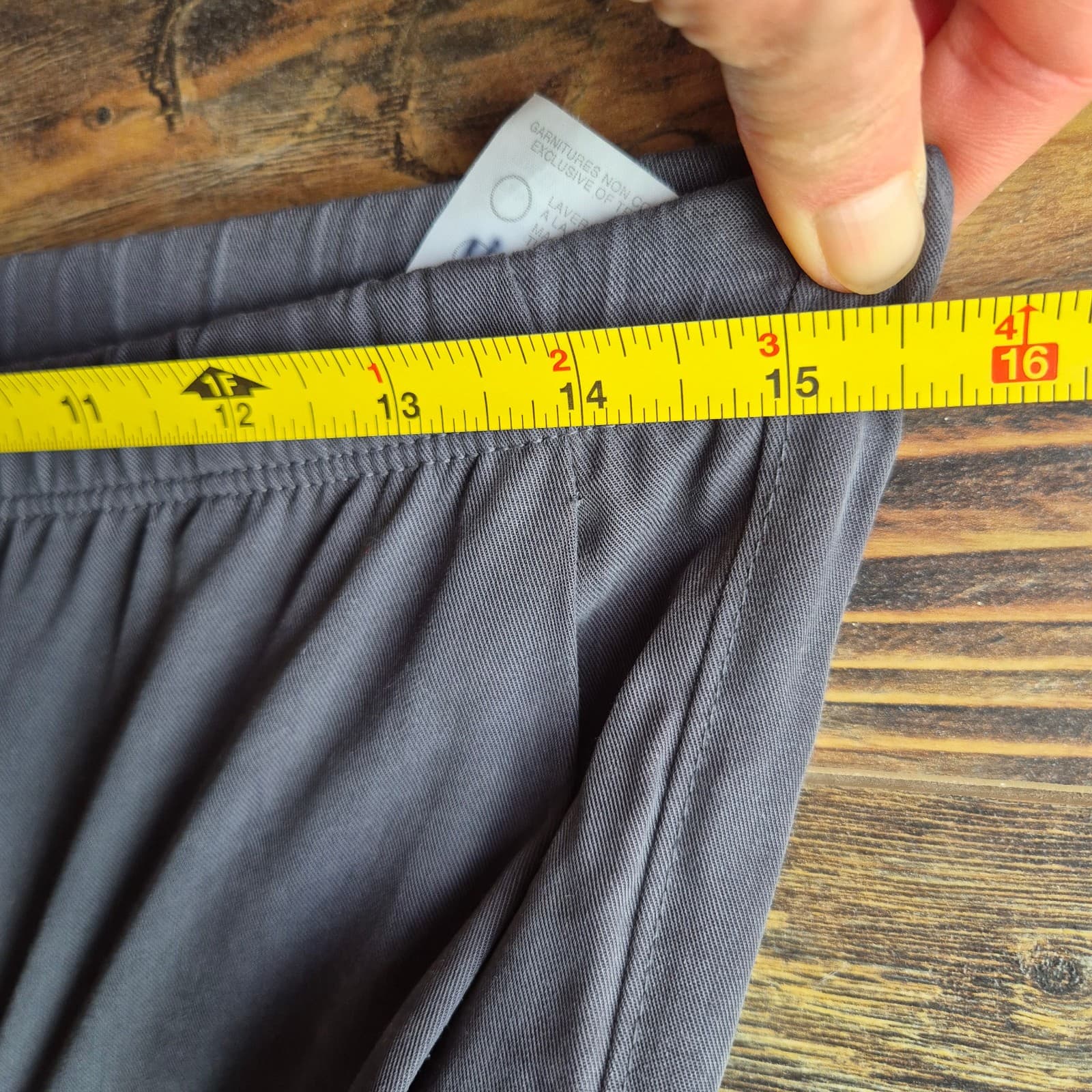 Veronique Miljkovitch Wide-Leg Pants Elastic Pull-On Pocket Tencel Grey Women XS - Thumbnail 11