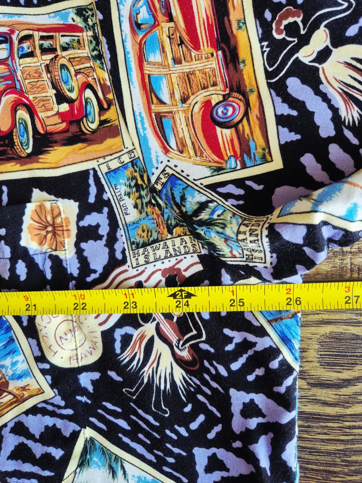 Vintage Joe Kealoha's Hula Postcard Car Islands Hawaiian Shirt Men's Bust 52" XL - Thumbnail 9