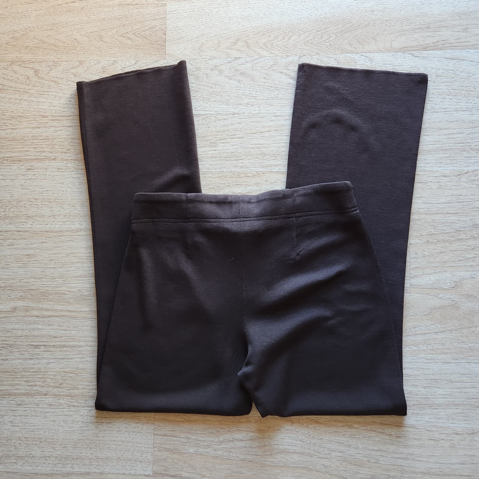 Exclusively Misook Straight Leg Pants Zip Stretch Knit Acrylic Brown Women's 8P - Thumbnail 5
