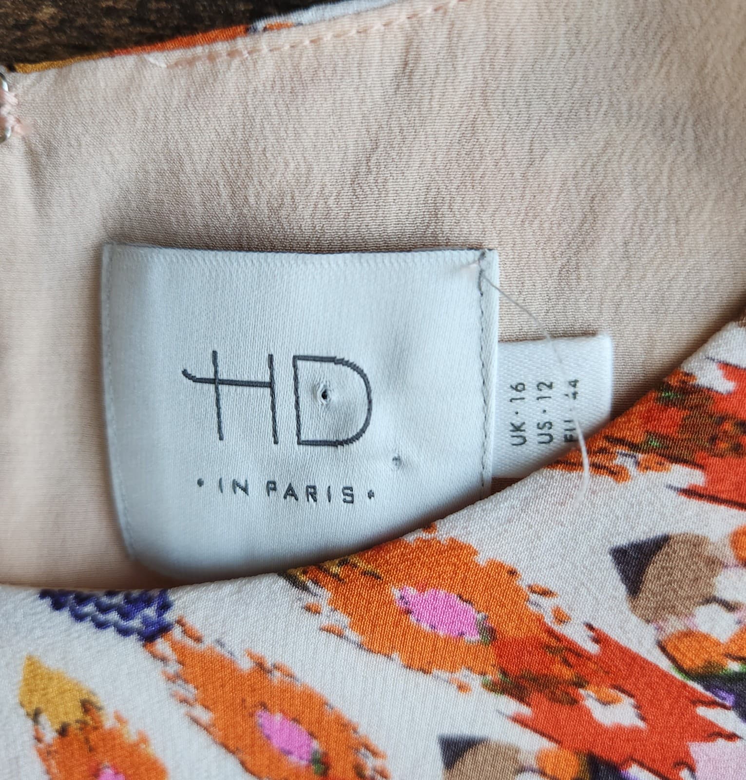 HD in Paris Anthropologie Size 12 Solstice Silk Dress Sleeveless Neutral Motif - Thumbnail 12