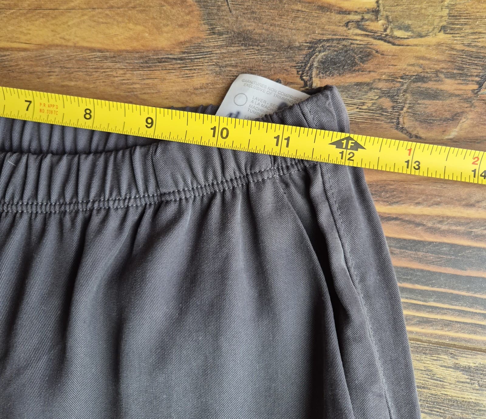 Veronique Miljkovitch Wide-Leg Pants Elastic Pull-On Pocket Tencel Grey Women XS - Thumbnail 10