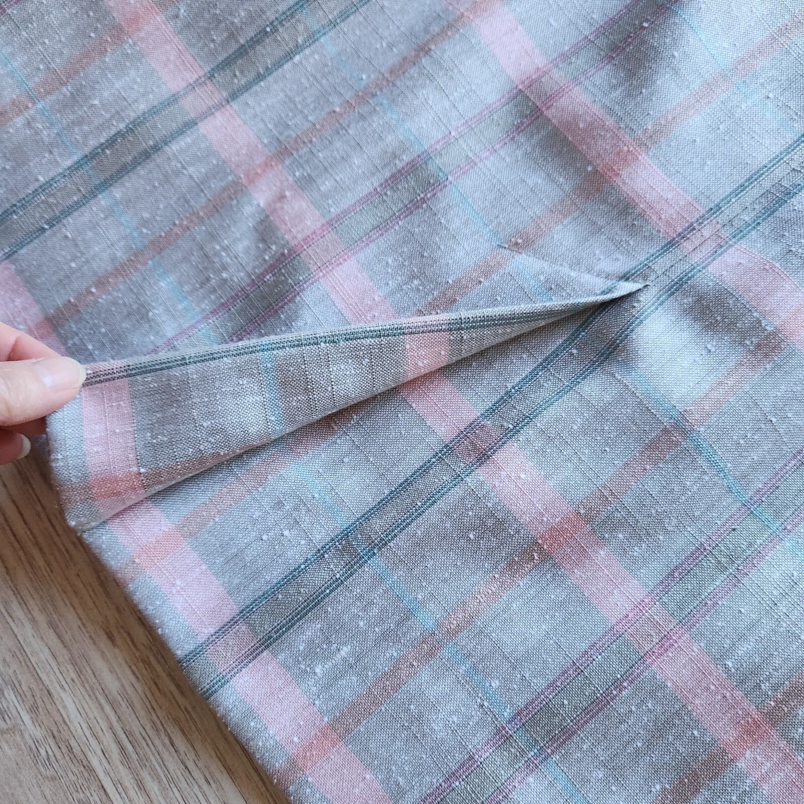 Vintage Pendleton x Country Sophisticates Silk Blend Plaid Pencil Skirt Grey 16 - Thumbnail 6