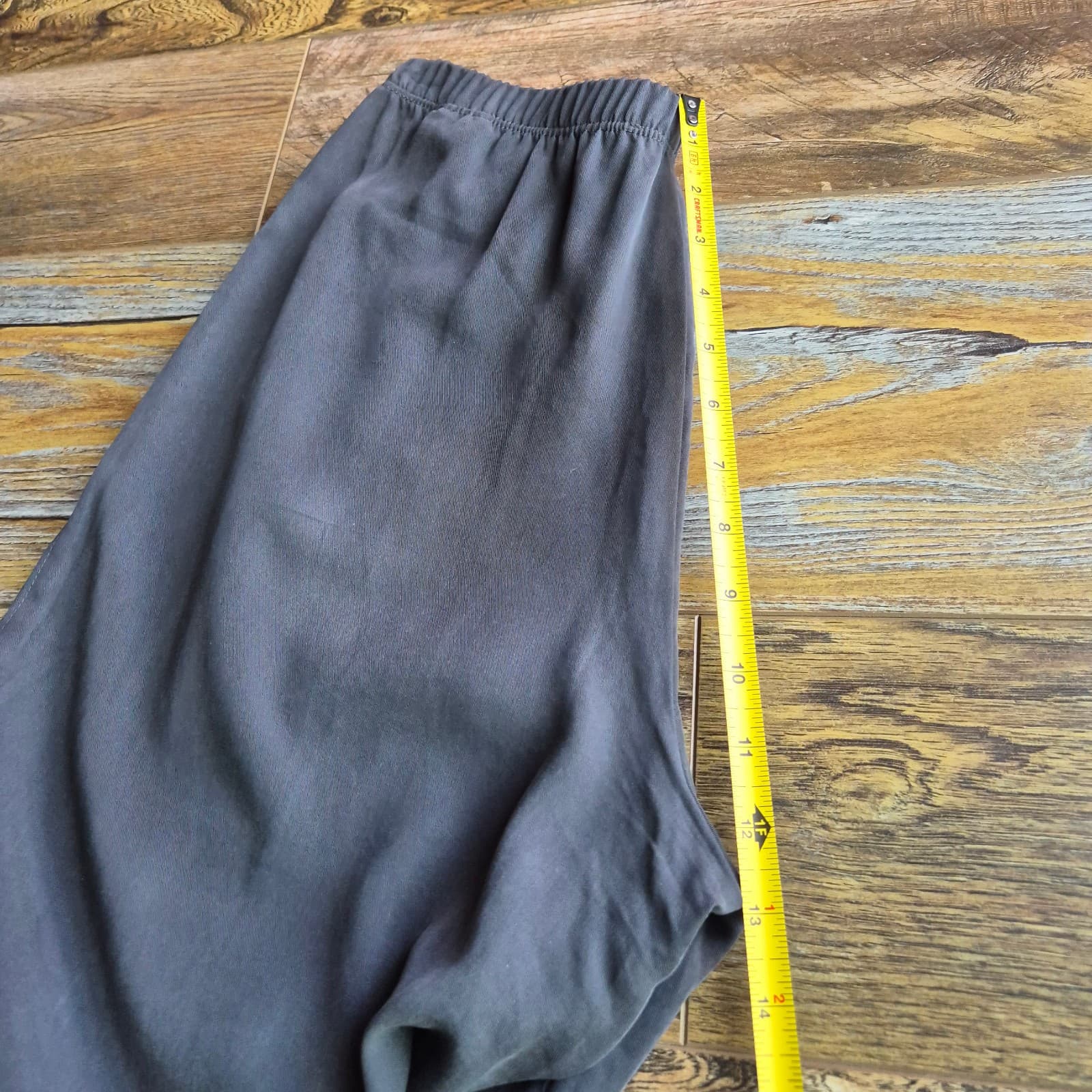 Veronique Miljkovitch Wide-Leg Pants Elastic Pull-On Pocket Tencel Grey Women XS - Thumbnail 13