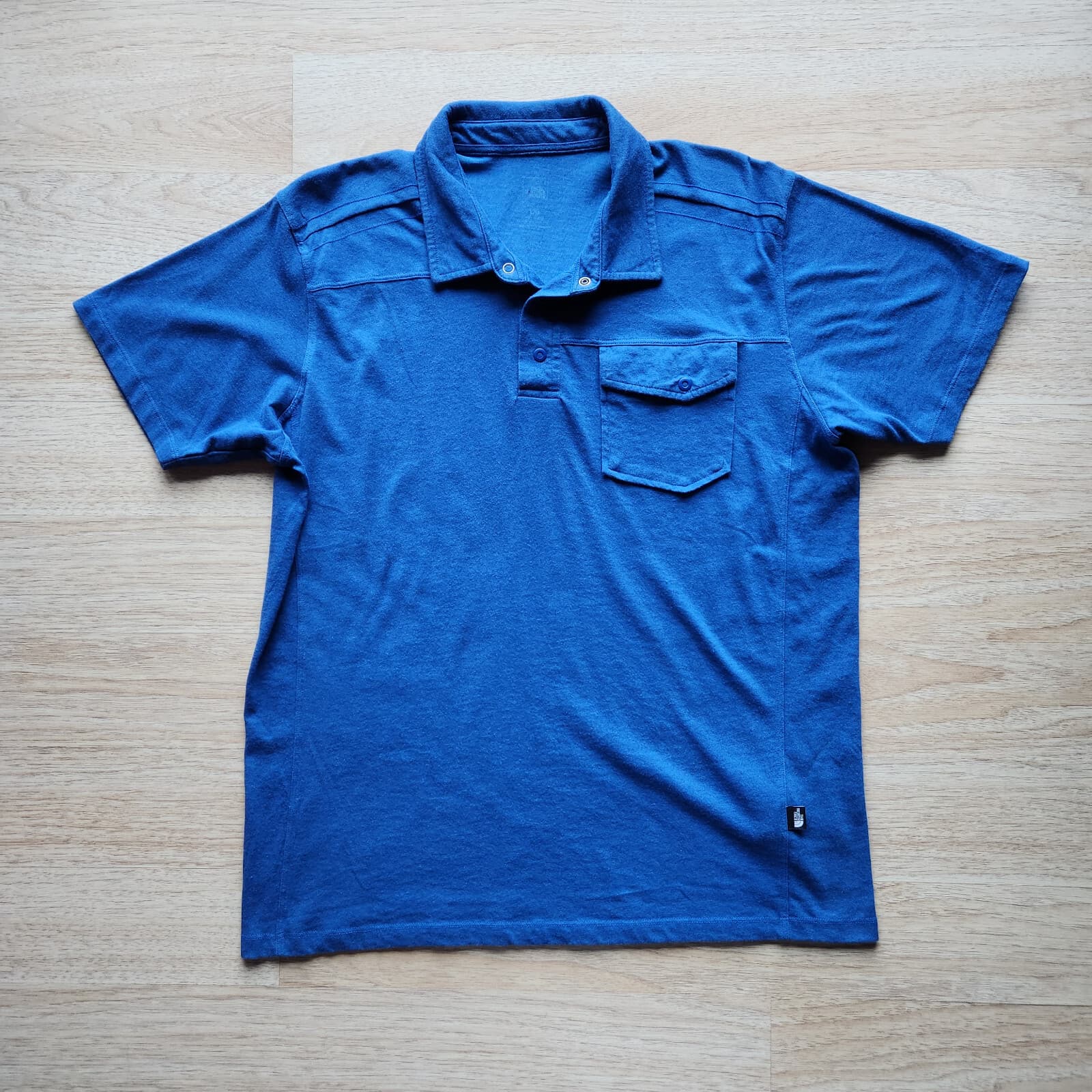 The North Face Polo Shirt Short Sleeve Pocket Cotton Blend Navy Blue Men Sz.L - Thumbnail 2
