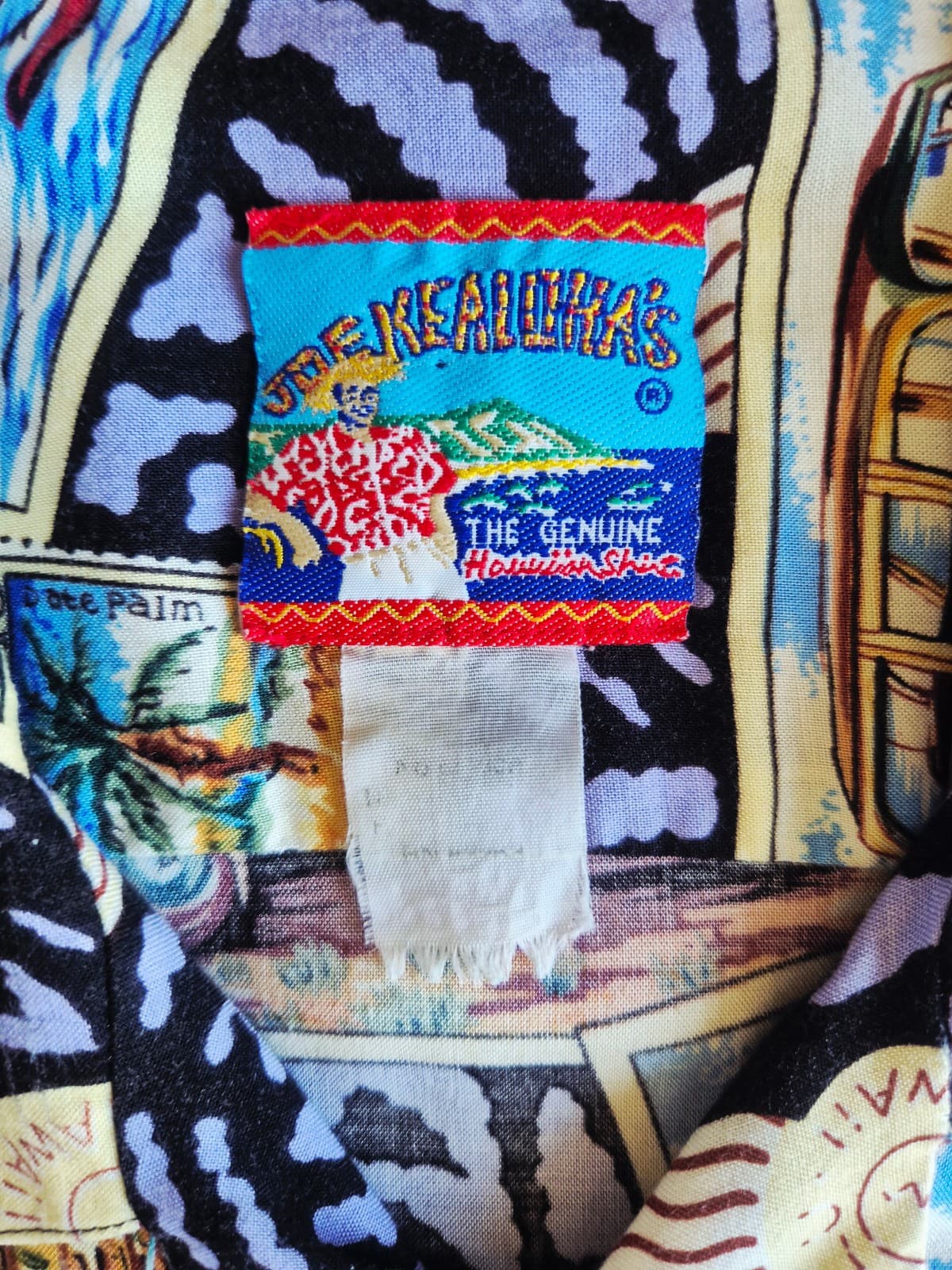 Vintage Joe Kealoha's Hula Postcard Car Islands Hawaiian Shirt Men's Bust 52" XL - Thumbnail 6
