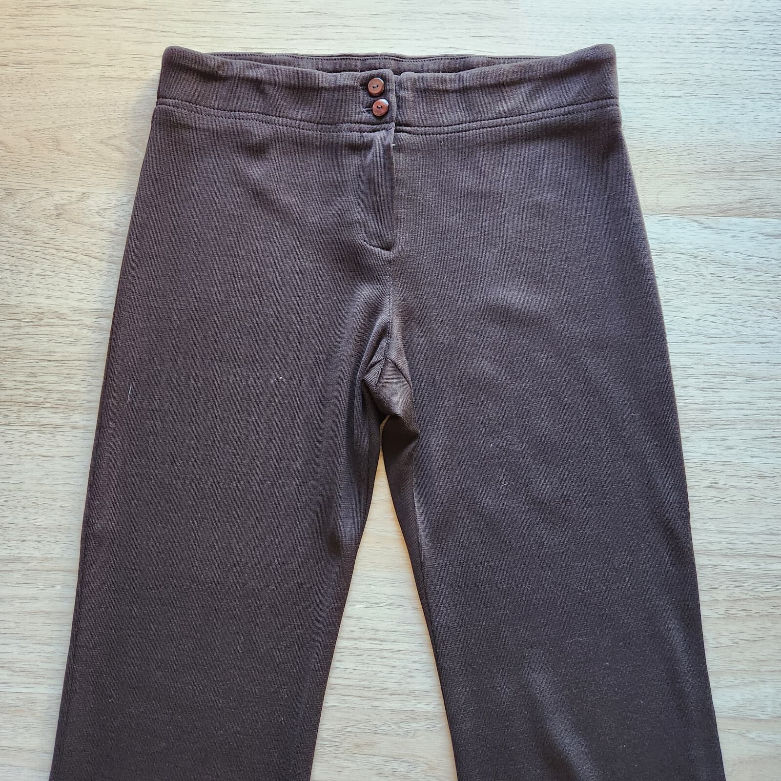 Exclusively Misook Straight Leg Pants Zip Stretch Knit Acrylic Brown Women's 8P - Thumbnail 2