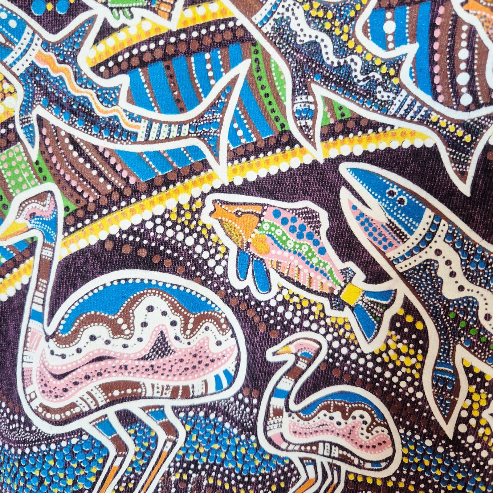 Vintage Gooses Aboriginal Art Animal Australia T-Shirt Cotton Acid-Purple Sz.M - Thumbnail 6
