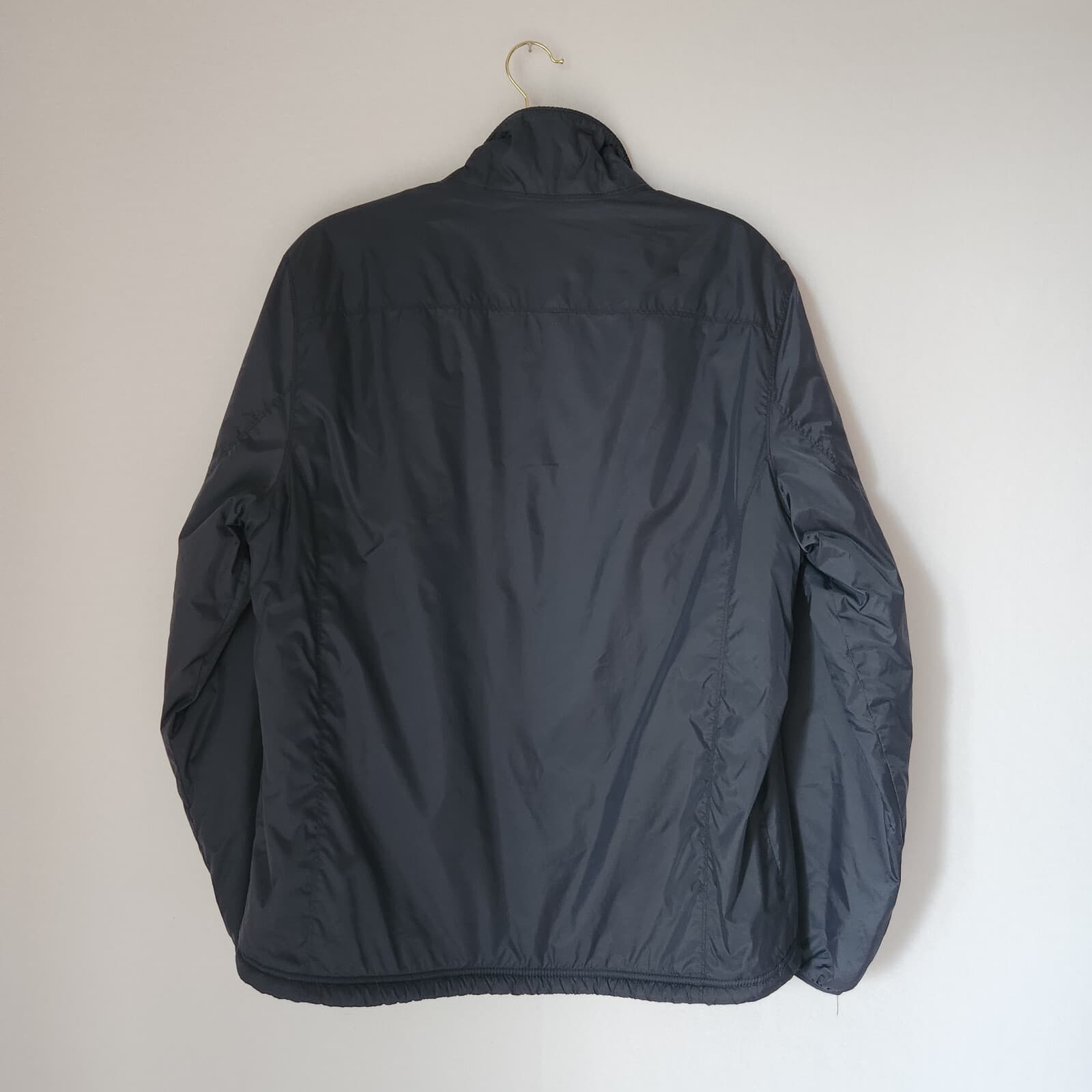 L.L.Bean Fleece Lined Warmup Jacket Full-Zip Zipped-Pocket Blue-Grey Nylon Men M - Thumbnail 3
