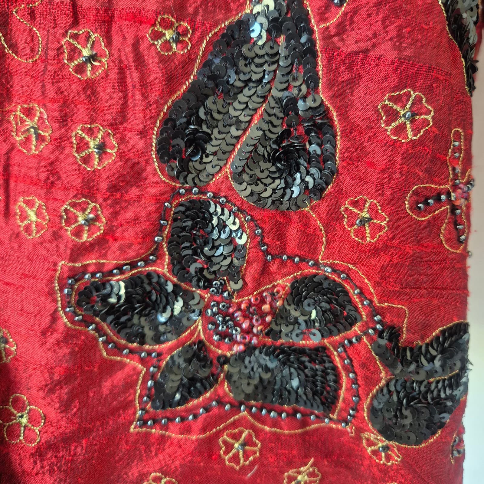 Vintage Chico's Anniversary Collection Silk Beaded Sequined Evening Jacket Sz.2 - Thumbnail 5