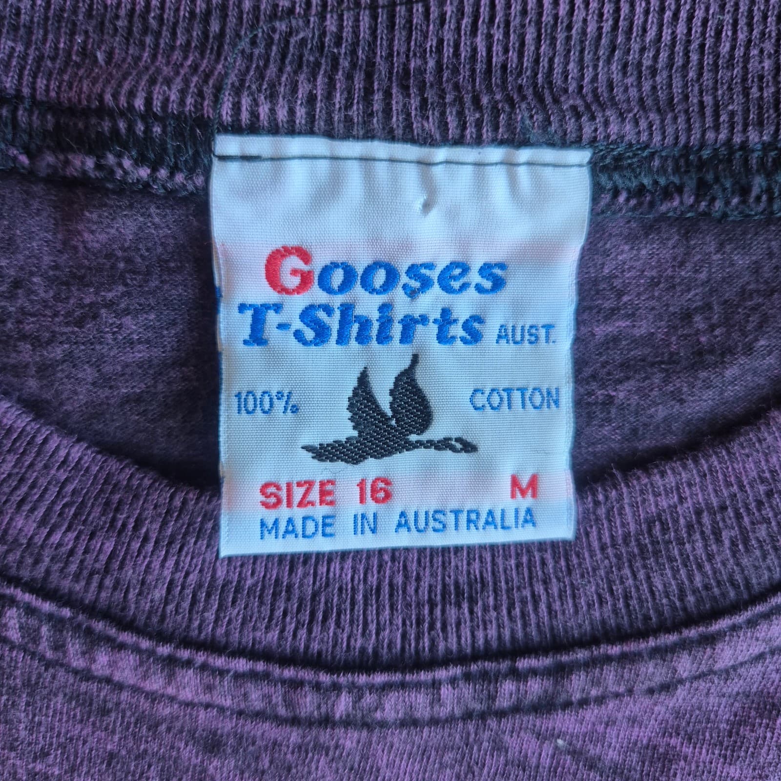 Vintage Gooses Aboriginal Art Animal Australia T-Shirt Cotton Acid-Purple Sz.M - Thumbnail 9